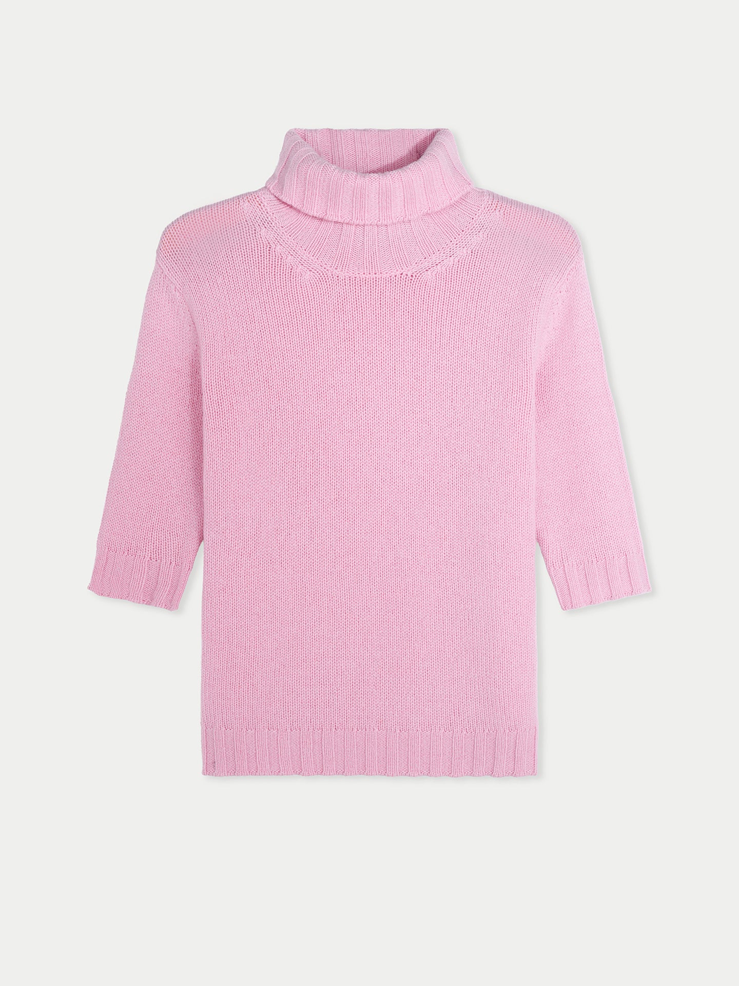 Women's Jersey Knitted Cashmere Top Pink Frosting - Gobi Cashmere