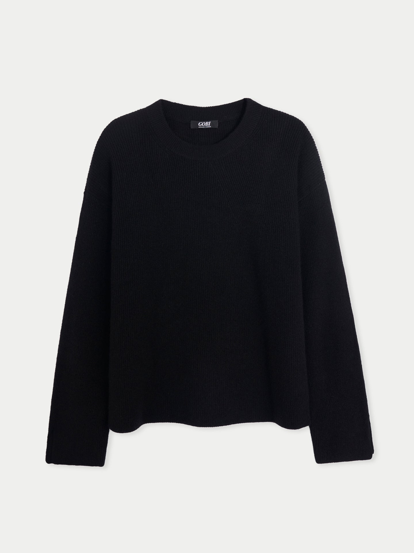 Women's Split-Sleeve Cashmere Sweater Black - Gobi Cashmere