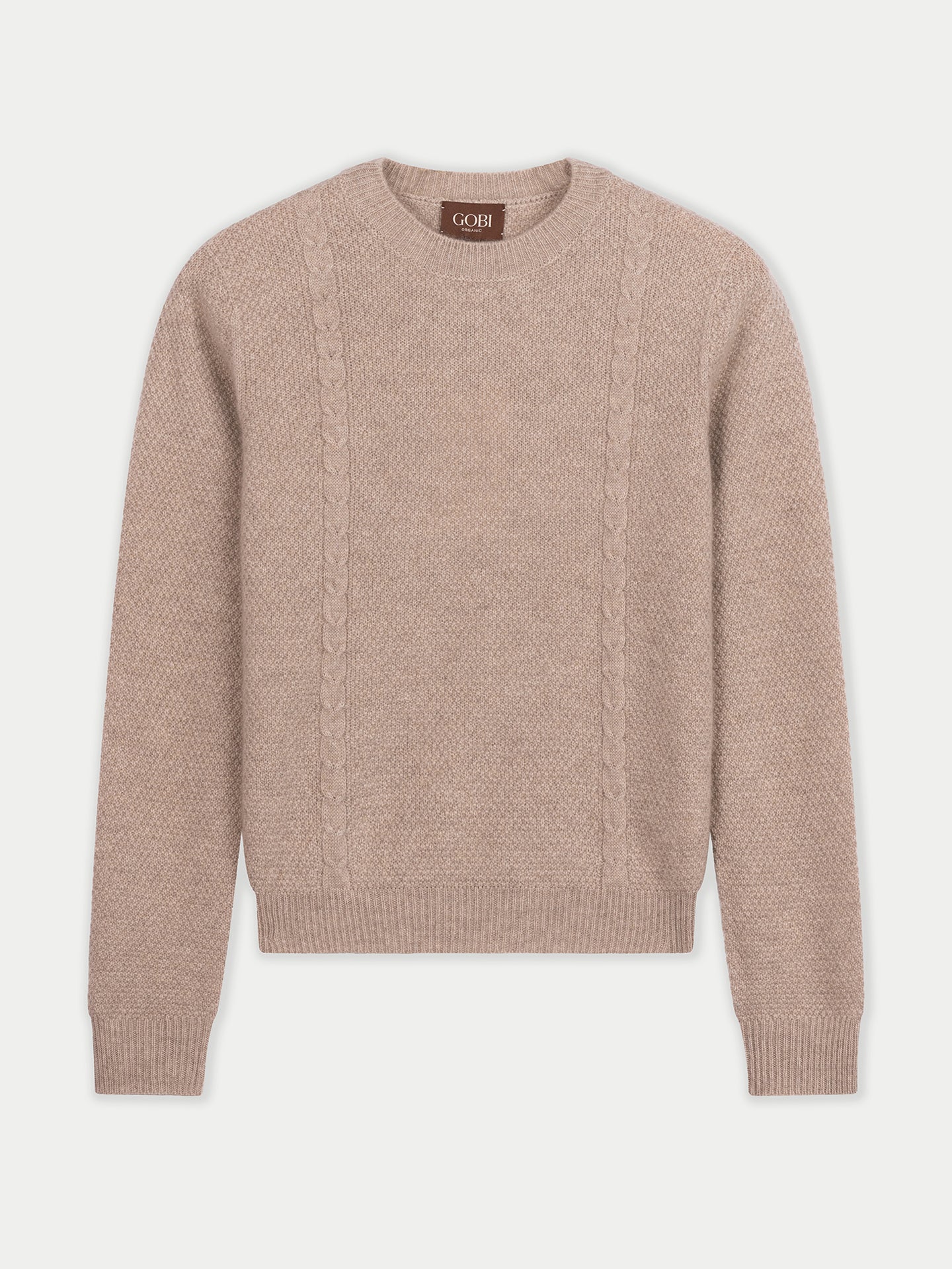 Organic Colour Cropped Crewneck Cashmere Sweater