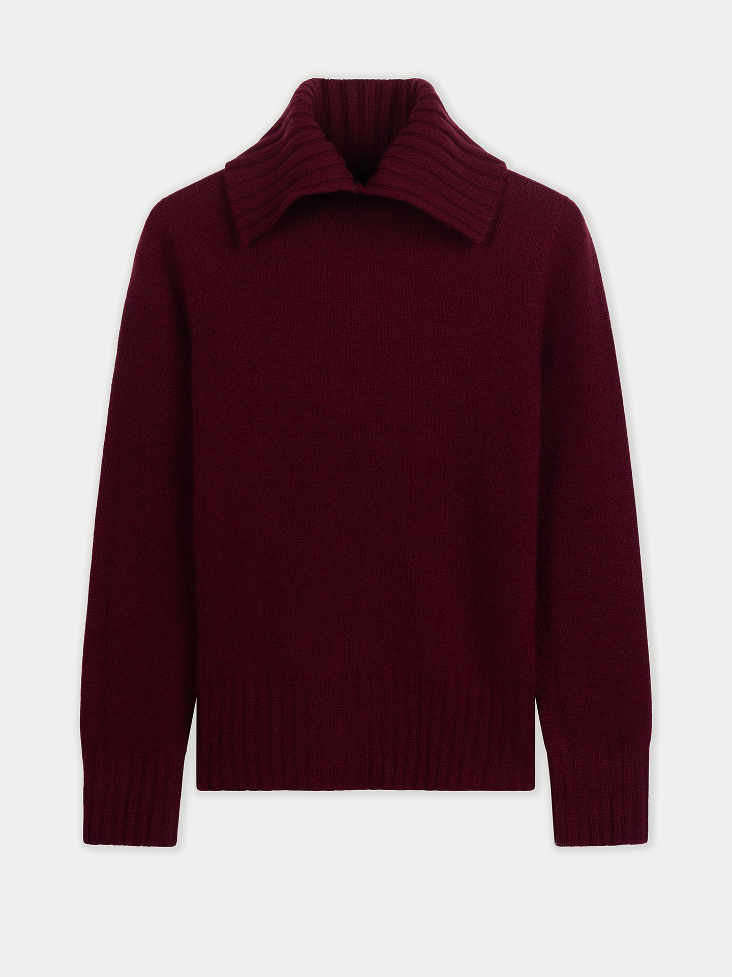 Fold-Over Turtleneck Cashmere Sweater