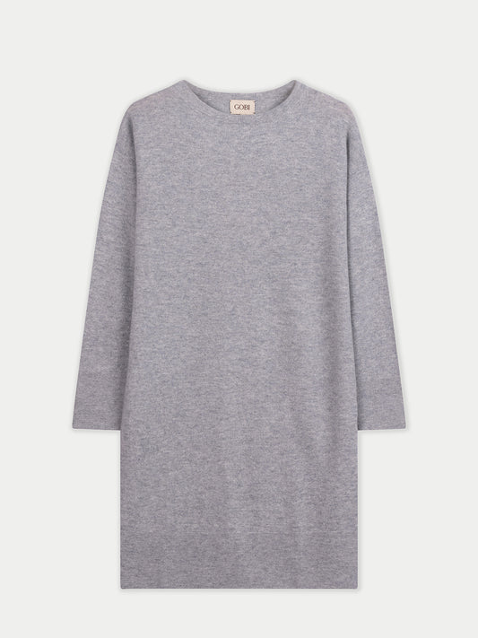 Seamless Crewneck Cashmere Dress High Rise - Gobi Cashmere
