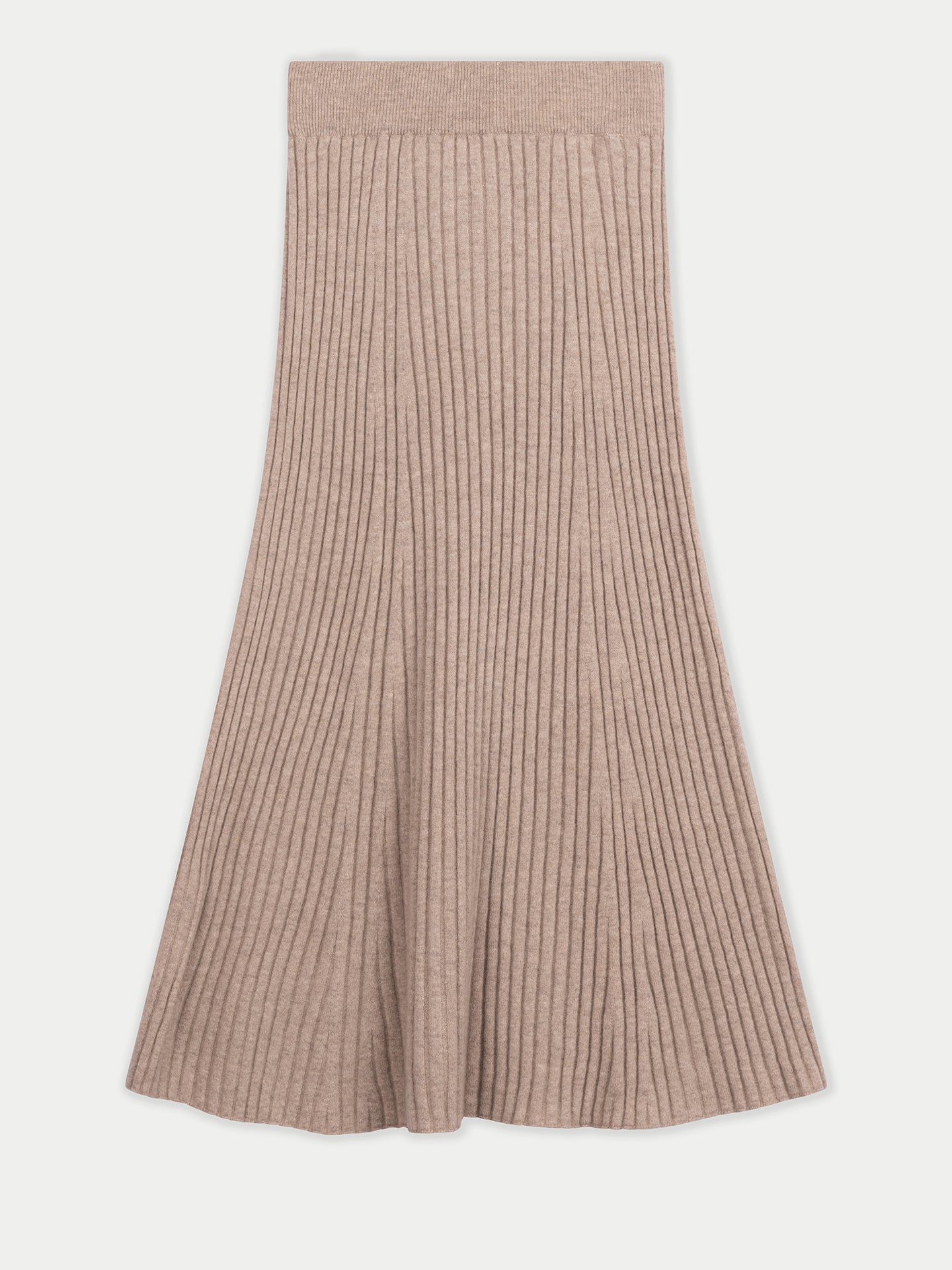 Organic Colour Calf-Length Cashmere Skirt