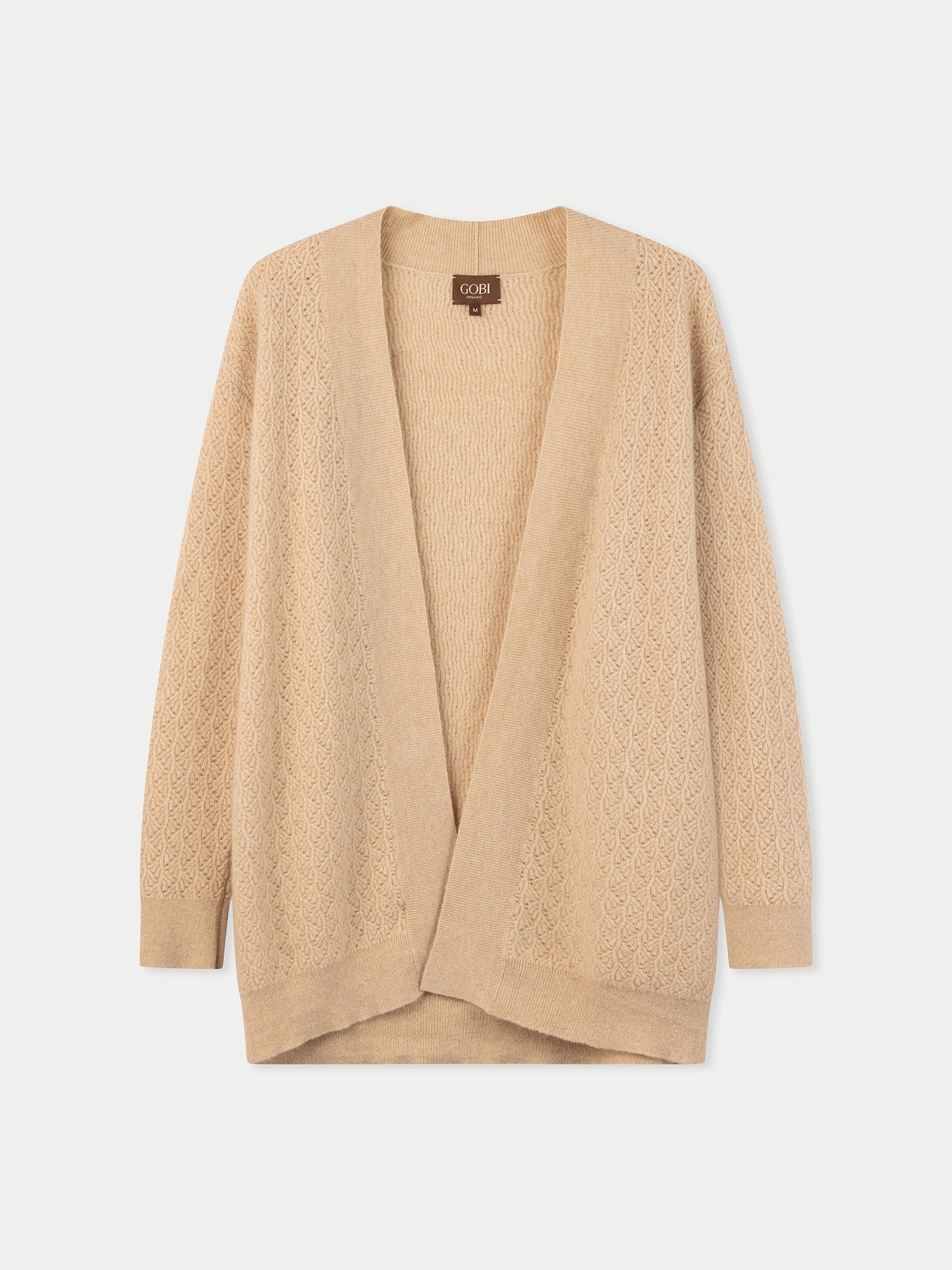 Beige cardigan on a light gray background