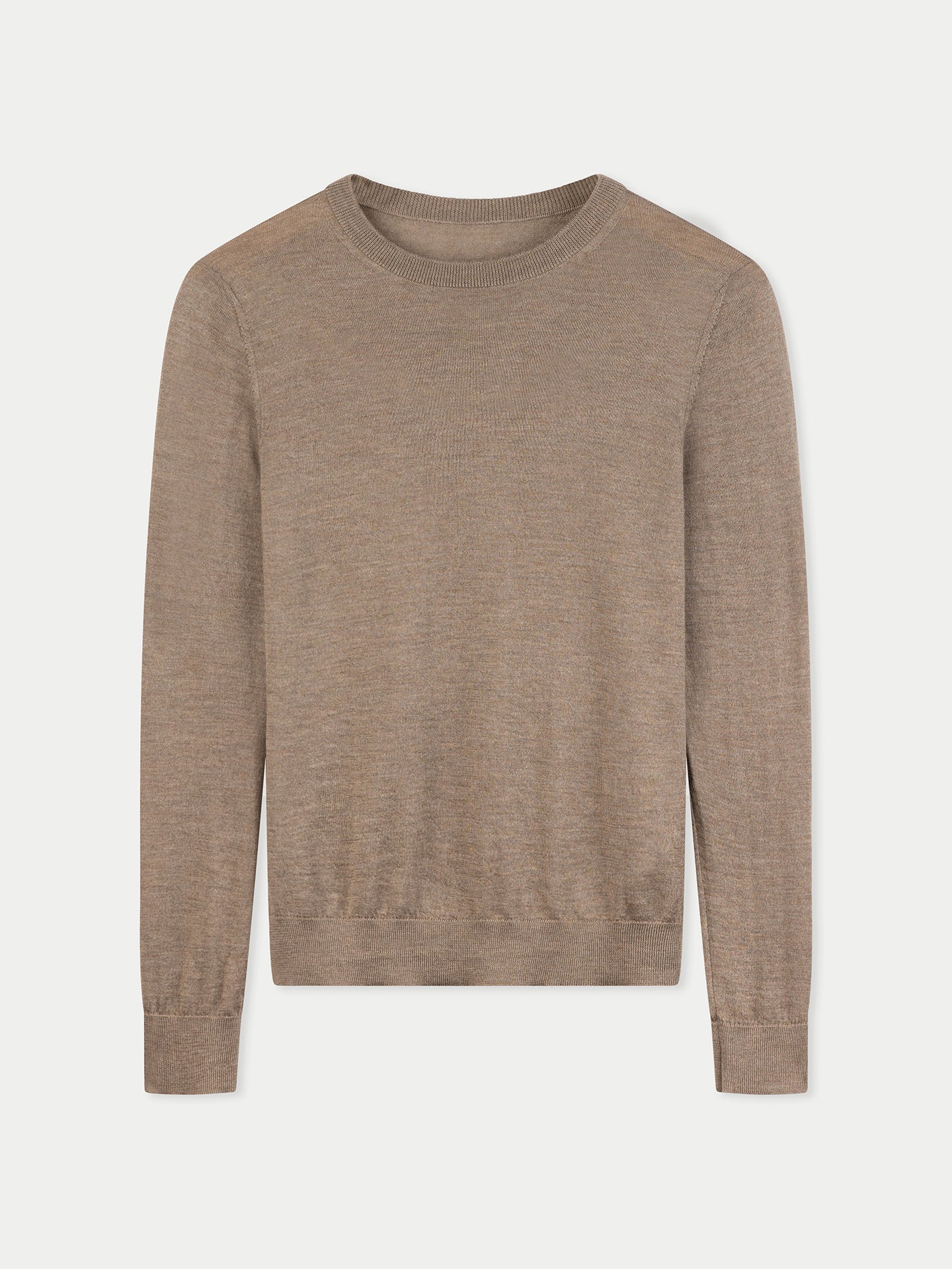 Women's Cashmere C-Neck Cashmere Sweater Taupe - Gobi Cashmere 