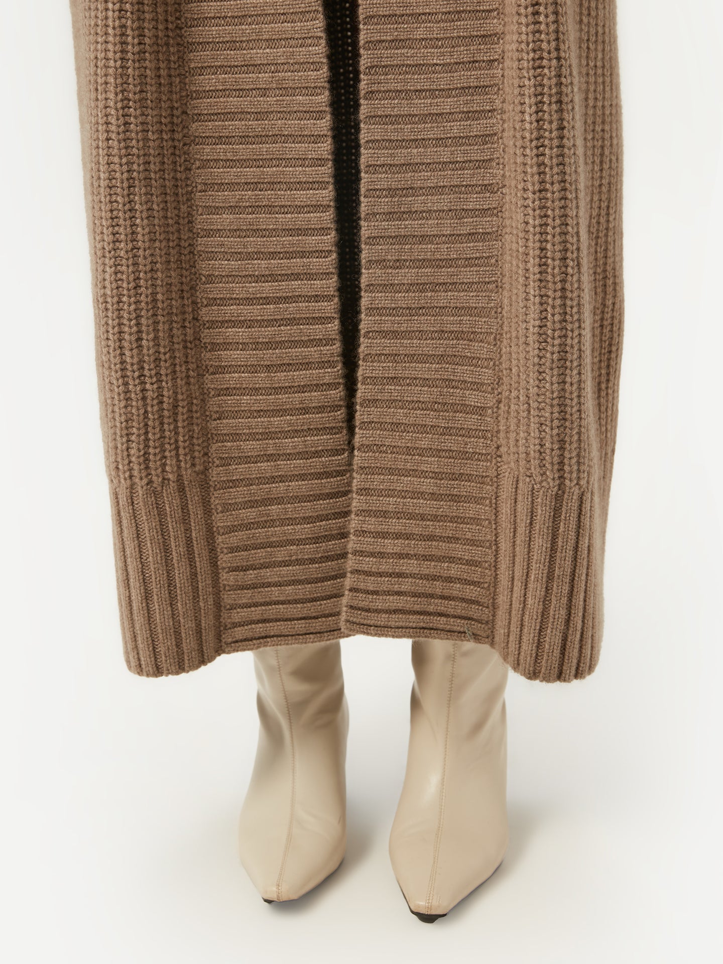 Women's Organic Colour Open-Front Cashmere Cardigan Taupe - Gobi Cashmere