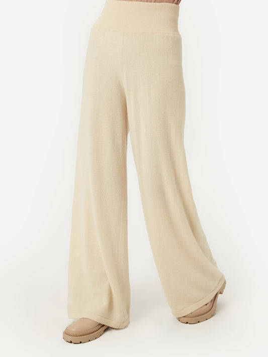 Women’s Organic Cashmere Joggers Off White - Gobi Cashmere