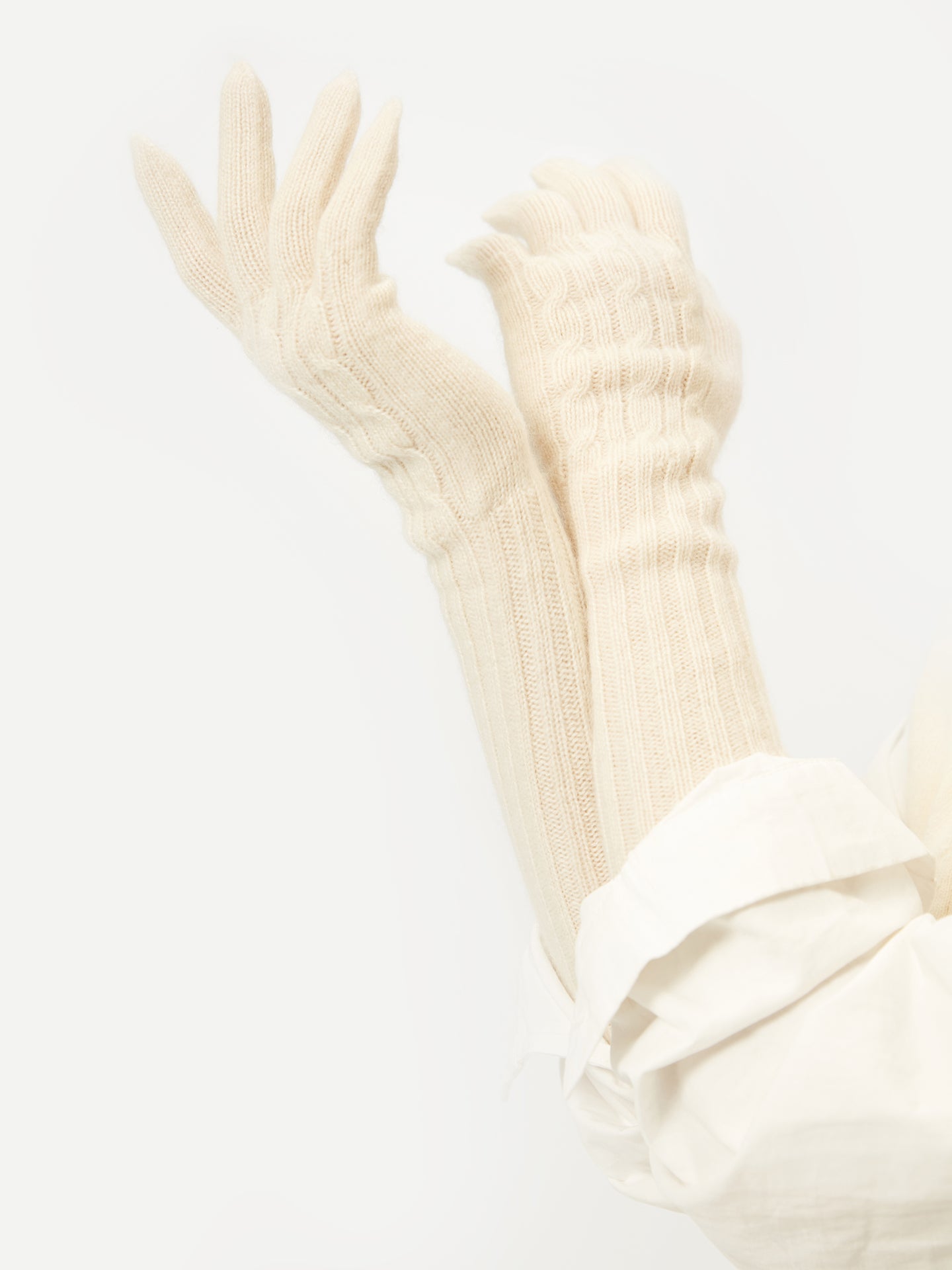  Women's Organic Cashmere Gloves Off White - Gobi Cashmere