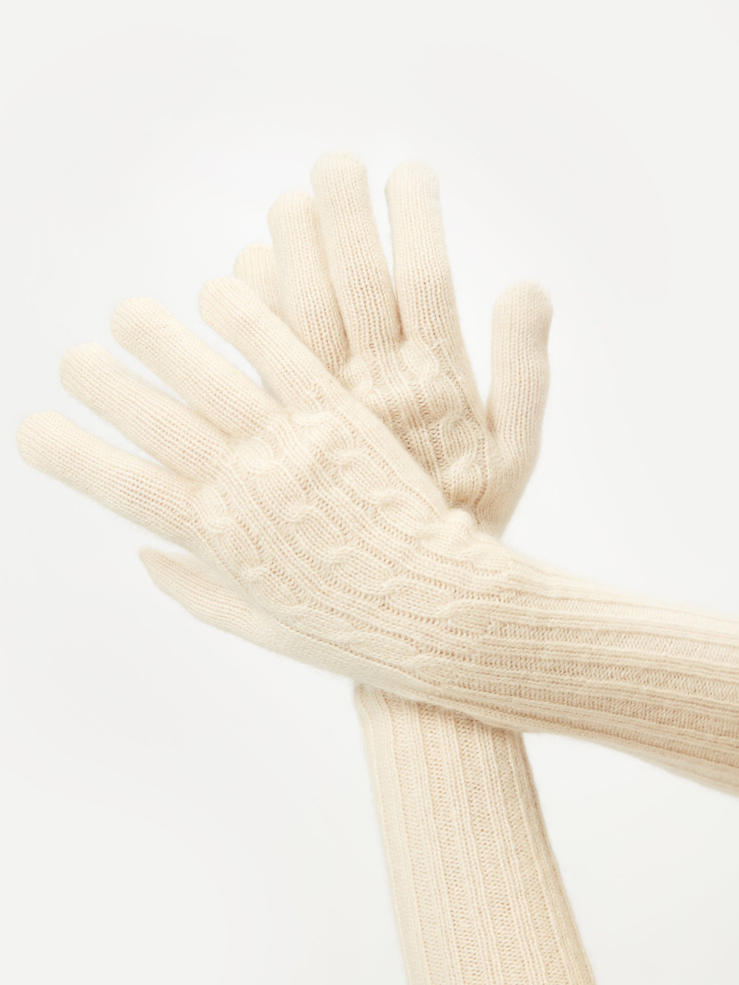  Women's Organic Cashmere Gloves Off White - Gobi Cashmere