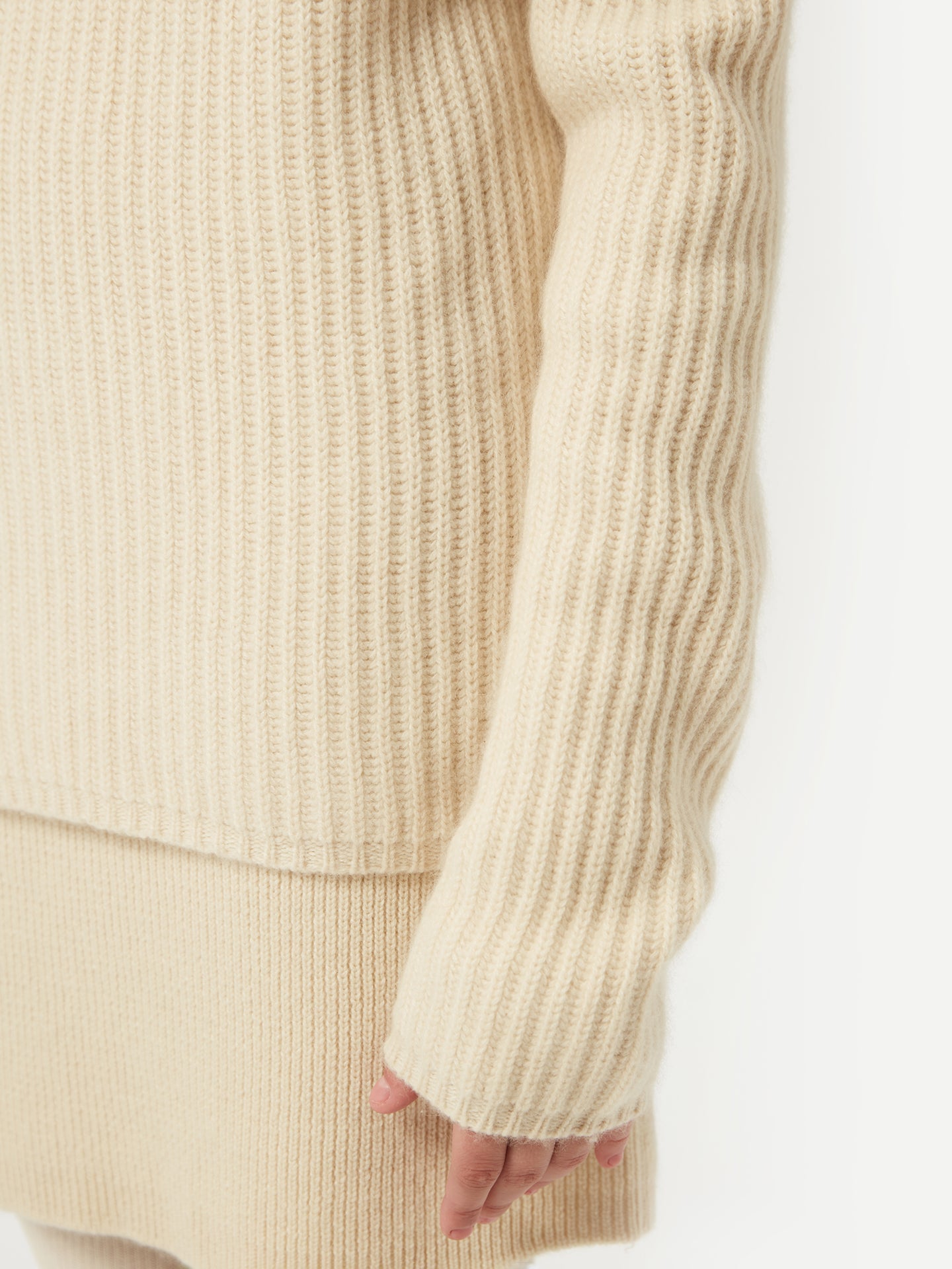 Women's Organic Cashmere Mock-Neck Sweater Off White - Gobi Cashmere