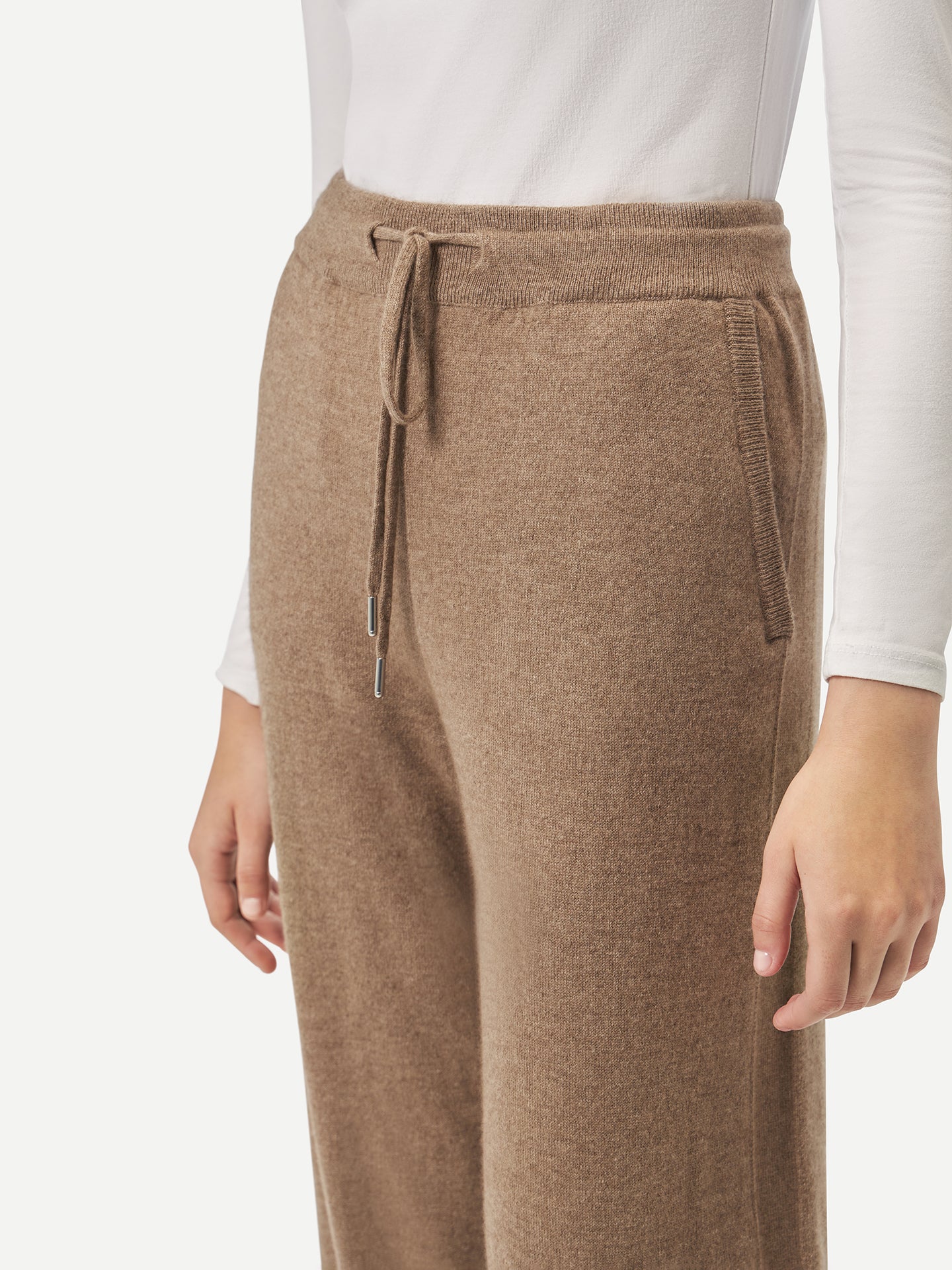 Women's Cashmere Organic Colour Straight Leg Jogger Taupe - Gobi Cashmere