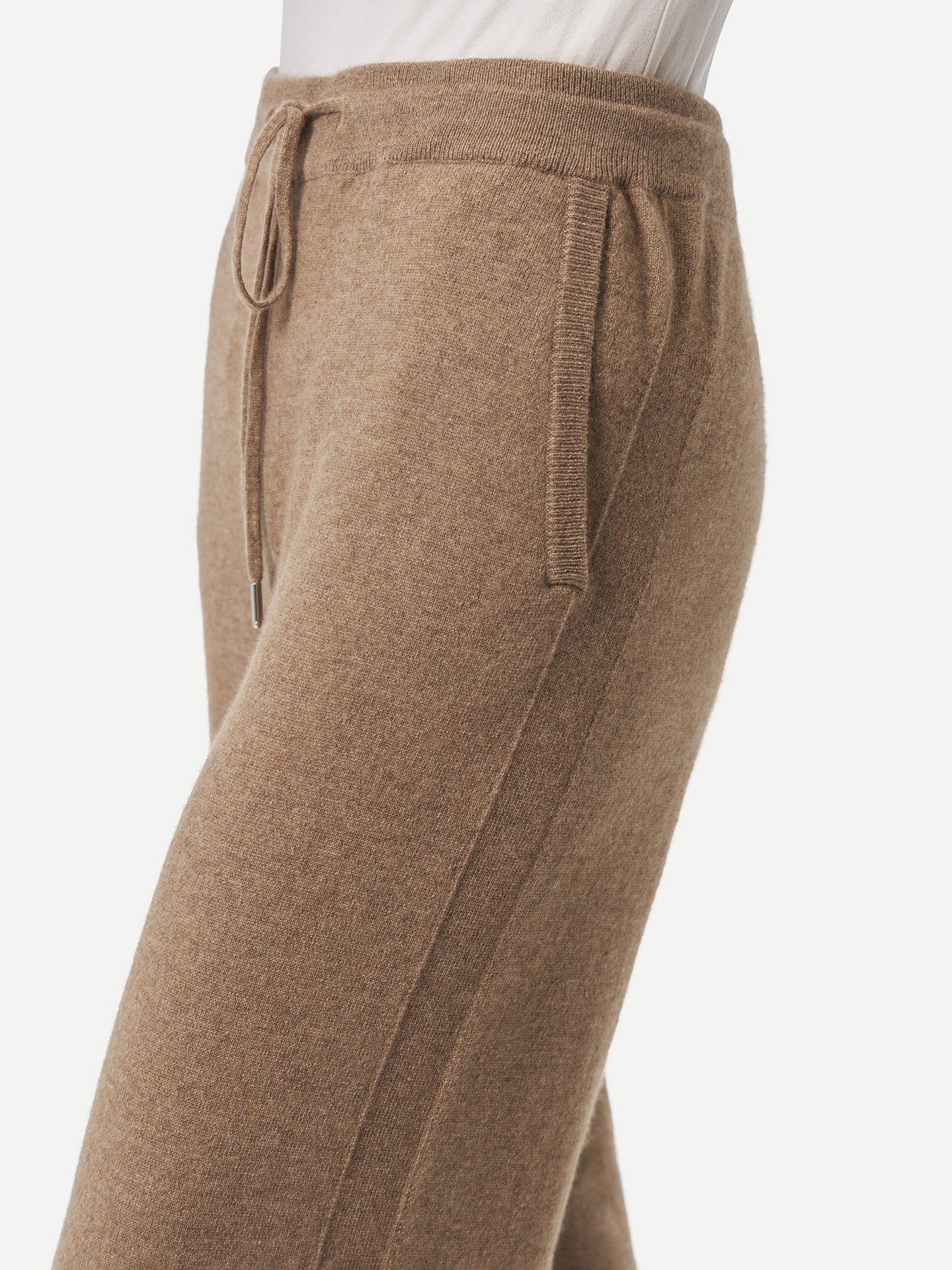 Women's Cashmere Organic Colour Straight Leg Jogger Taupe - Gobi Cashmere