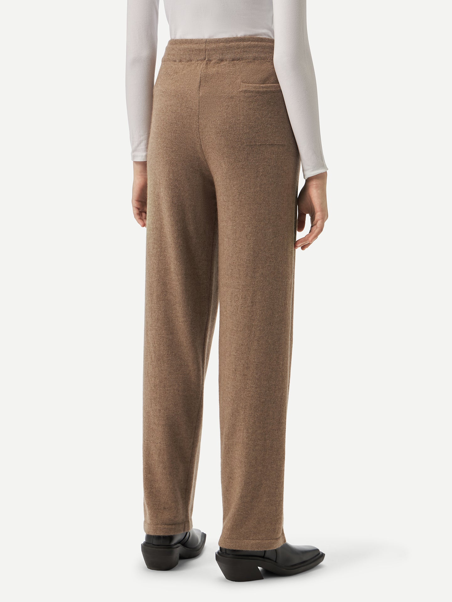 Women's Cashmere Organic Colour Straight Leg Jogger Taupe - Gobi Cashmere