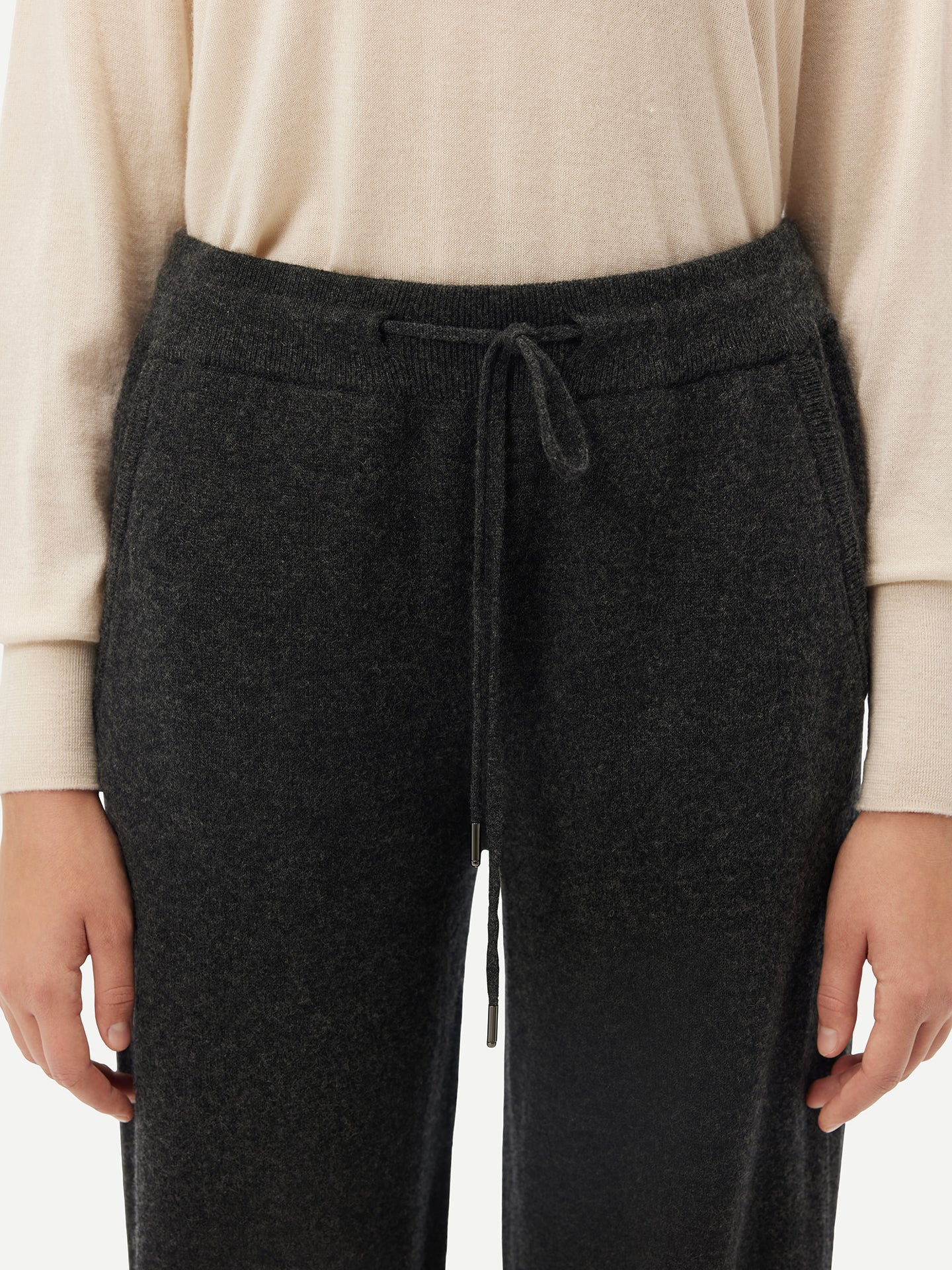 Women's Cashmere Straight Leg Jogger Charcoal - Gobi Cashmere