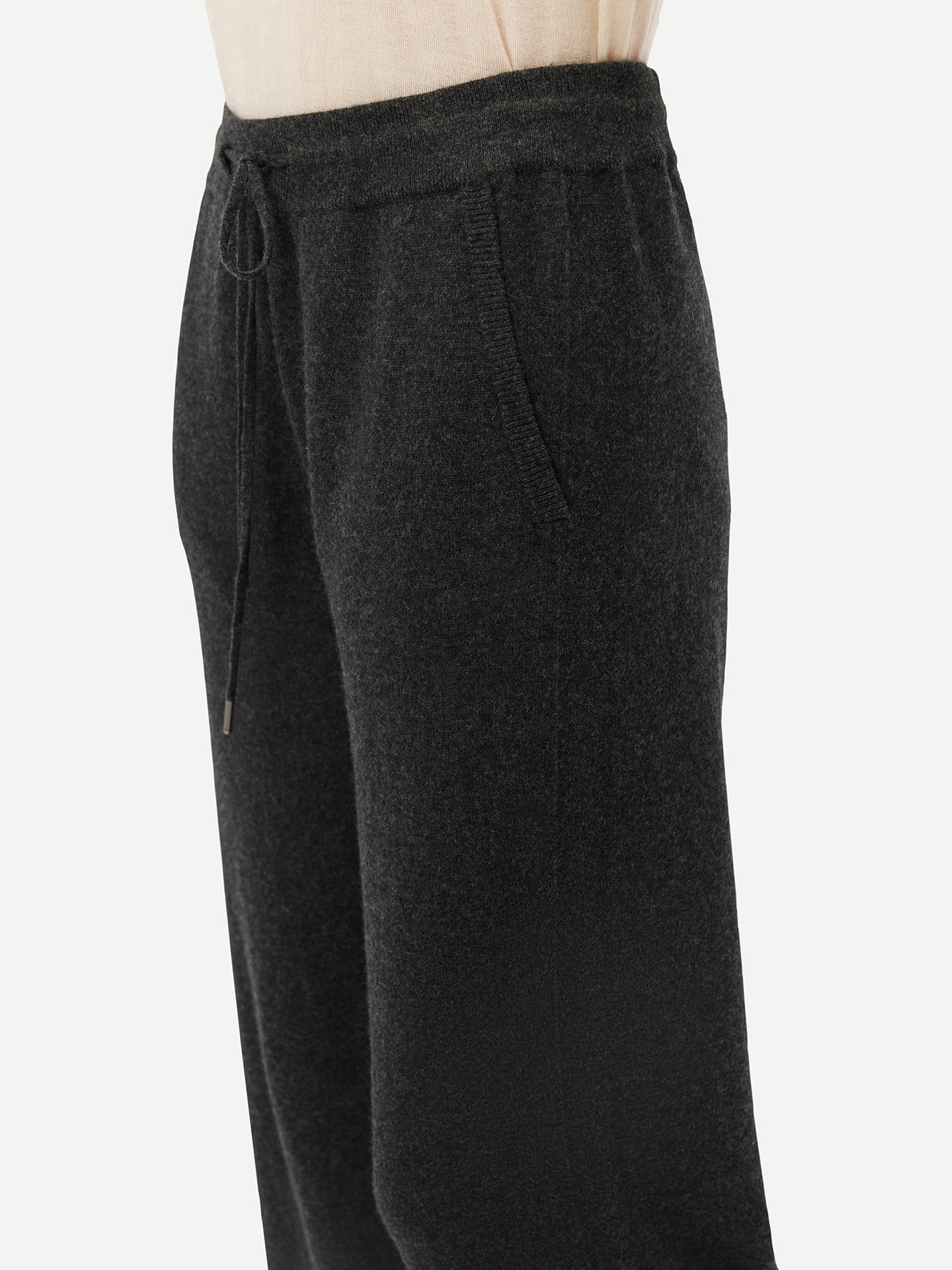 Women's Cashmere Straight Leg Jogger Charcoal - Gobi Cashmere