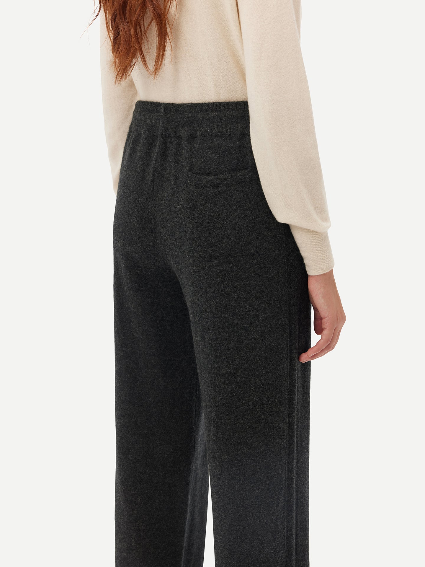 Women's Cashmere Straight Leg Jogger Charcoal - Gobi Cashmere