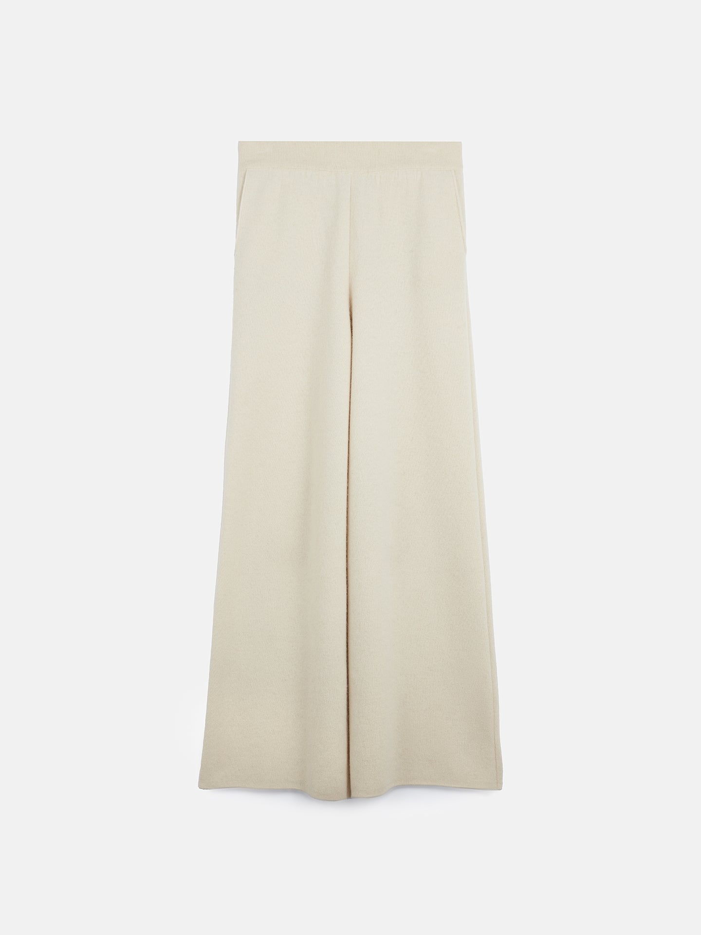 Women's Organic Cashmere Wide-Leg Pants Off White - Gobi Cashmere