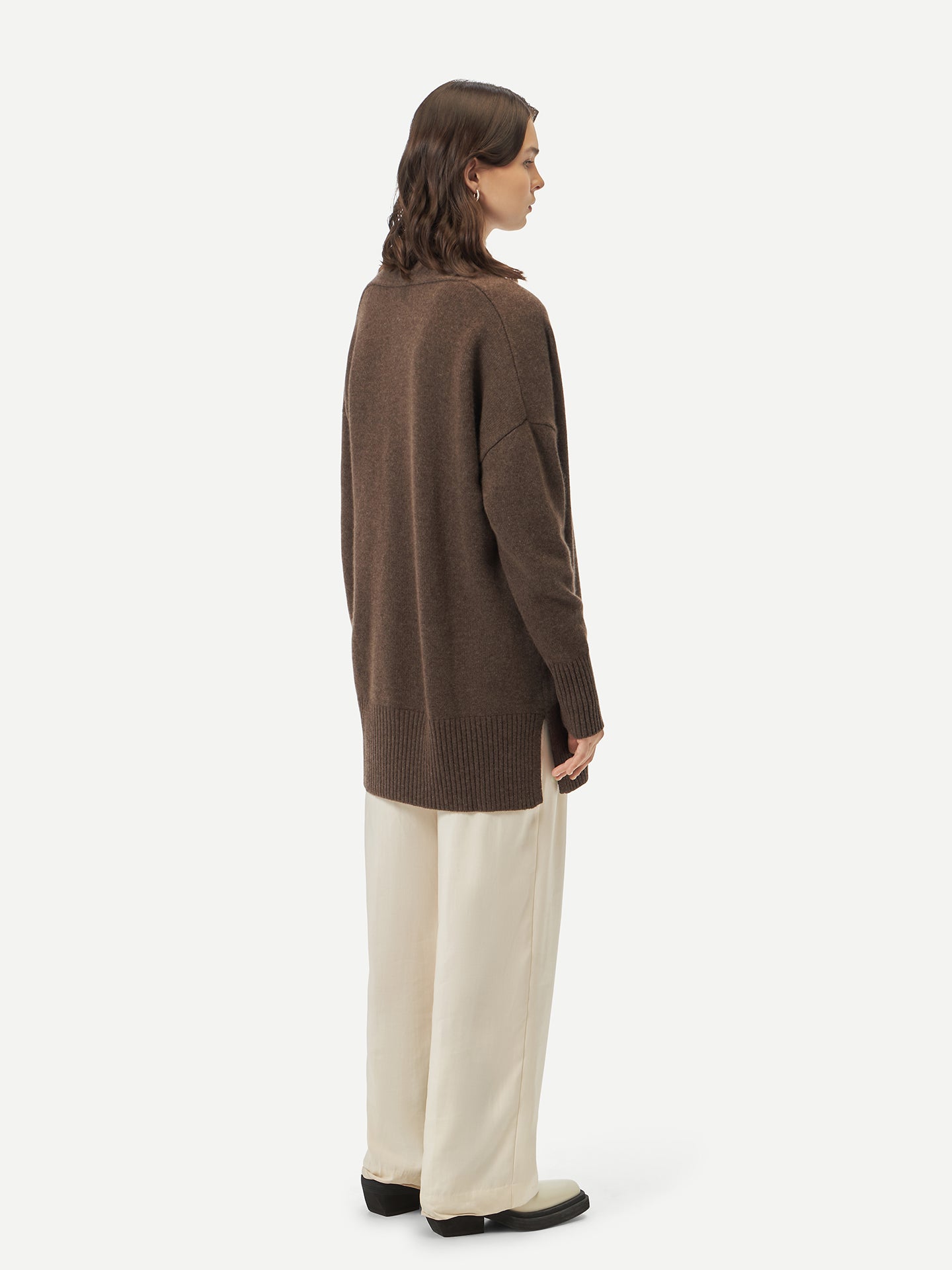 Women's Cashmere Shawl-Collar Cardigan Cocoa - Gobi Cashmere