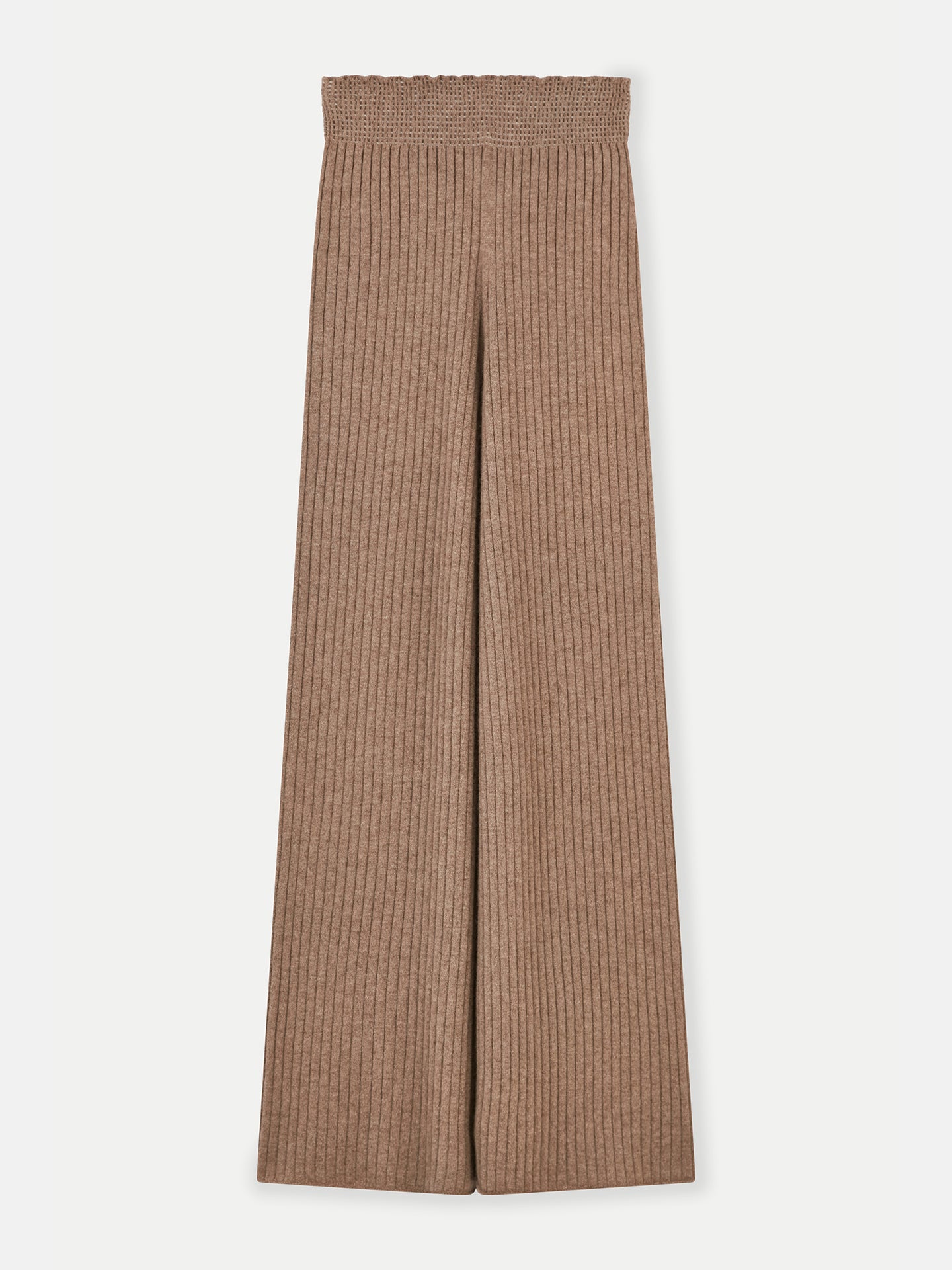 Women's Organic Colour Wide-Leg Cashmere Pants Taupe - Gobi Cashmere