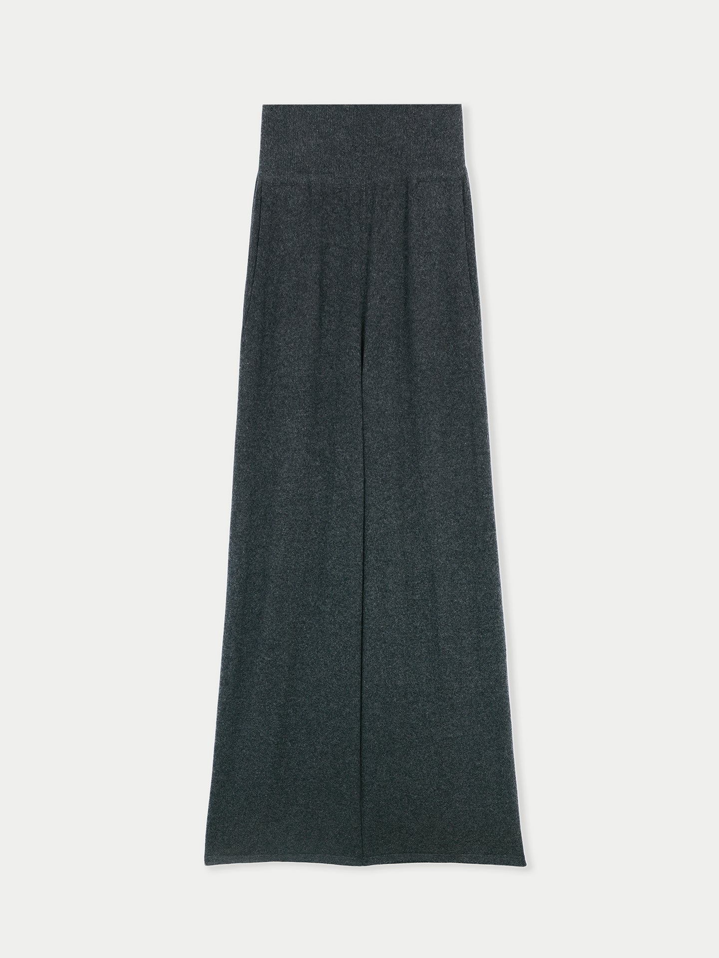 Women's Wide-Leg Cashmere Pants Charcoal - Gobi Cashmere