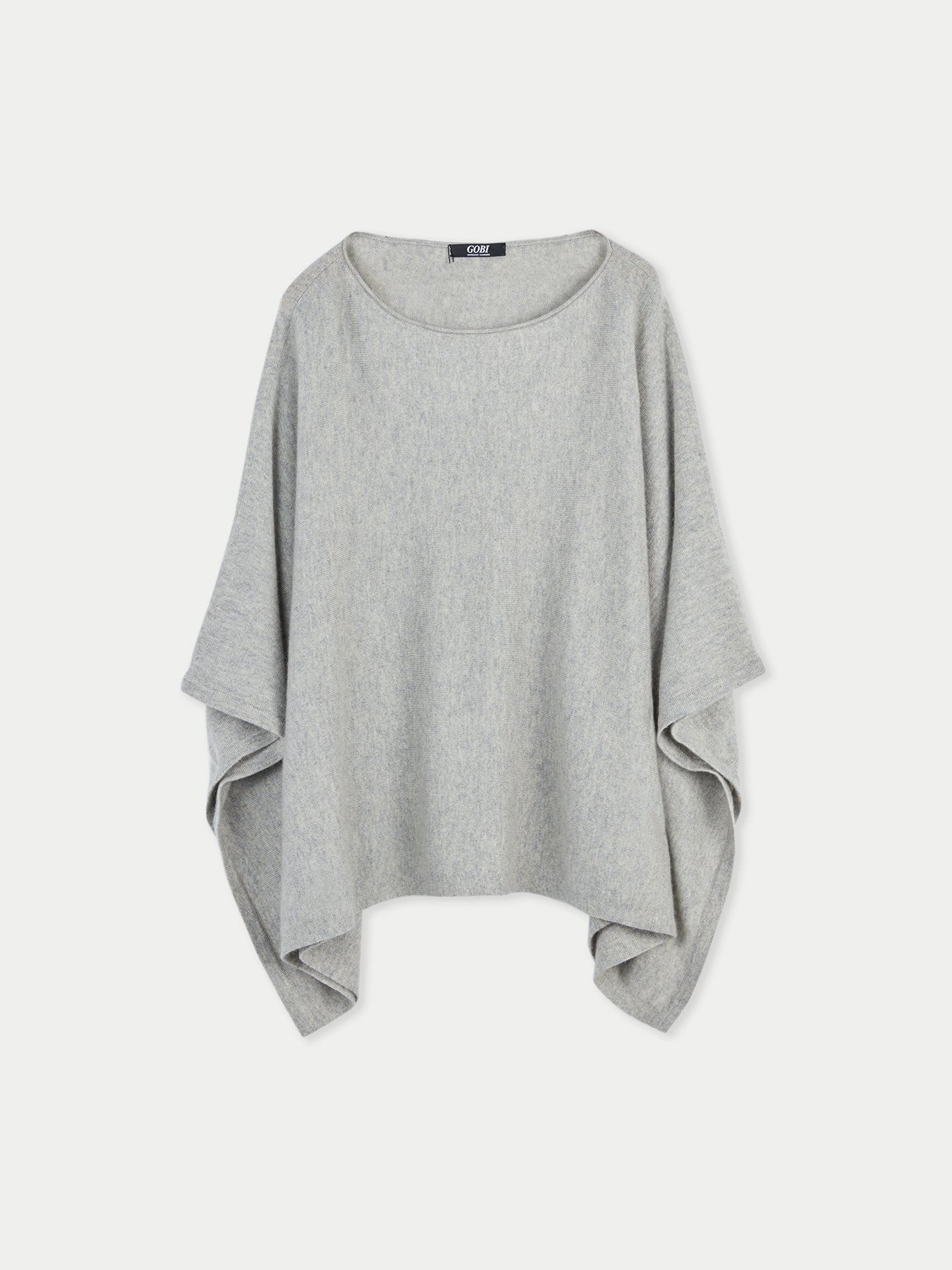 Women's Boat-Neck Cashmere Poncho Dawn Blue - Gobi Cashmere