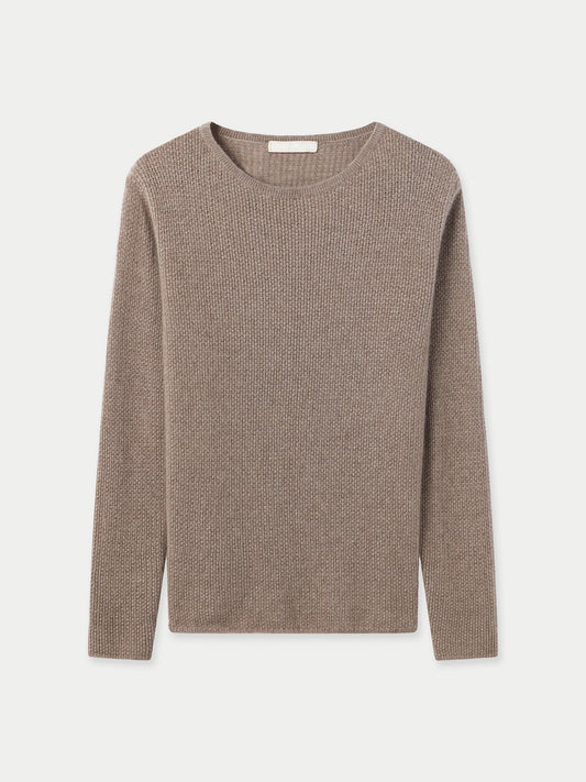 Women's Organic Colour Spina Cashmere Sweater Taupe - Gobi Cashmere
