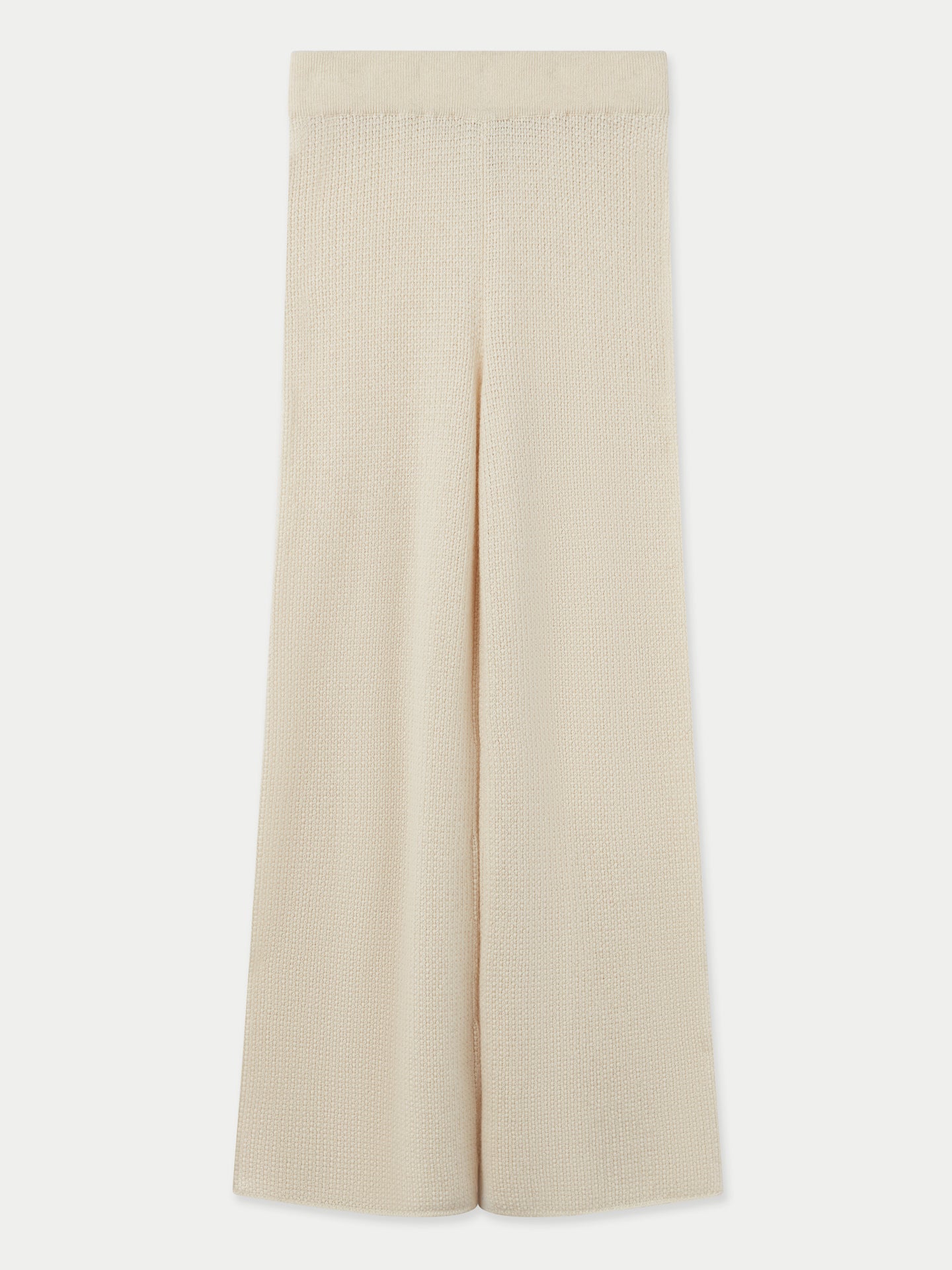 Women's Organic Cashmere Rib-Knit Flare Pants Off White - Gobi Cashmere