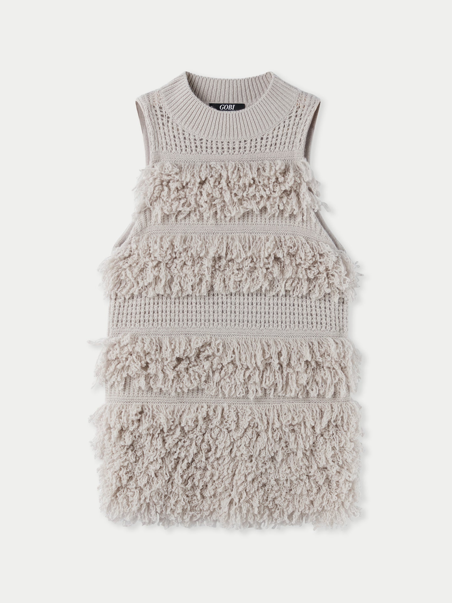 Women's Loop-Stitch Cashmere Vest Chateau Gray - Gobi Cashmere