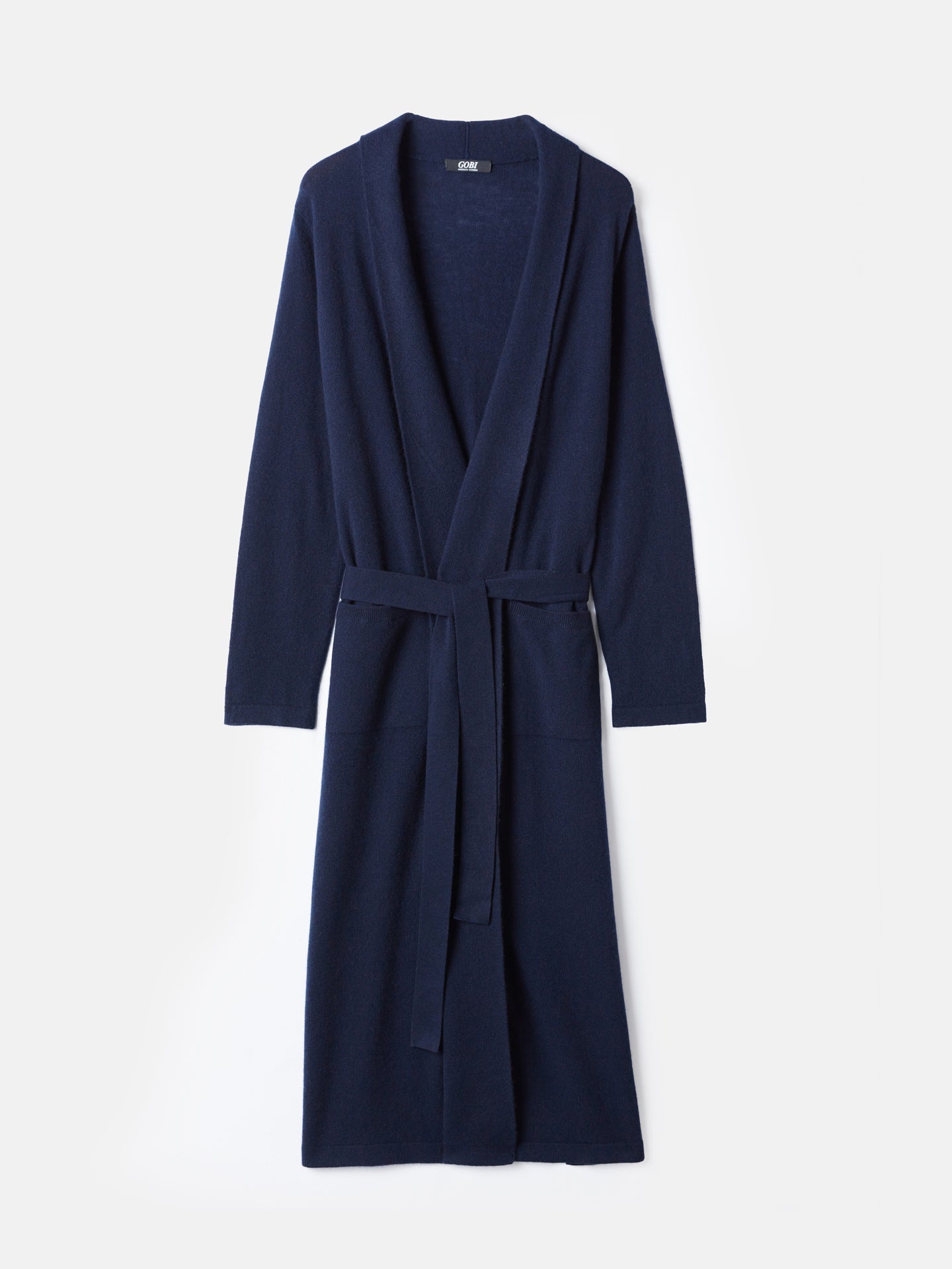 Women's Cashmere Long Robe Navy - Gobi Cashmere