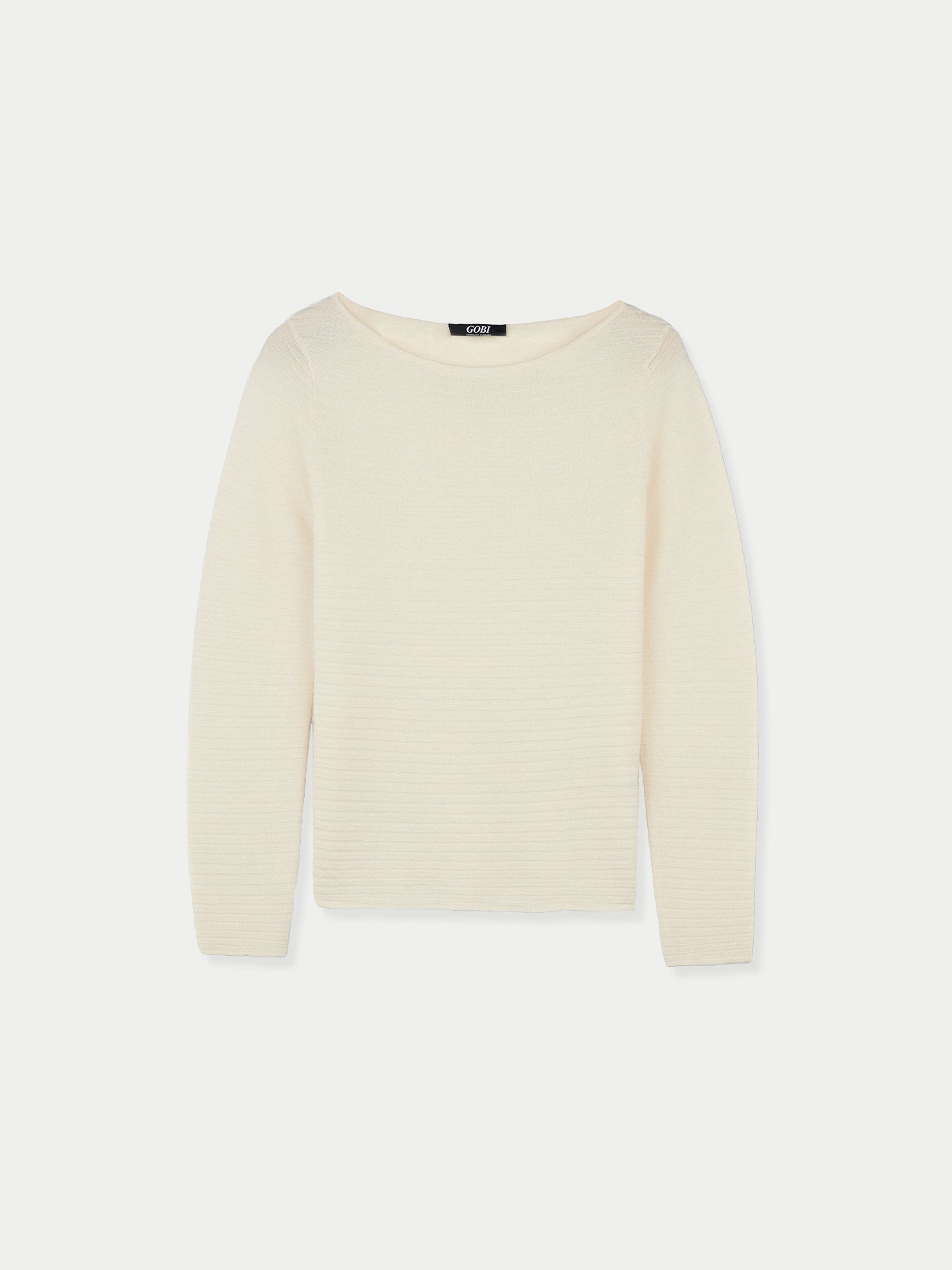 Women's Cashmere Silk Ribbed Sweater Marshmallow - Gobi Cashmere