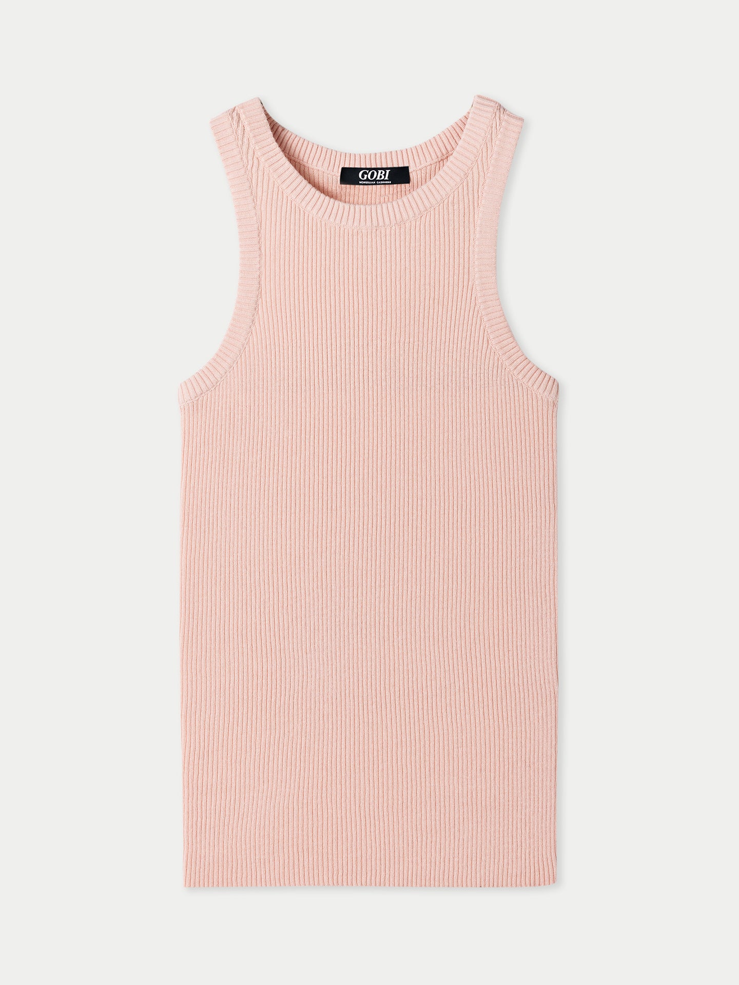 Women's Ribbed Cotton Silk Cashmere Blend Tank Top Primrose Pink - Gobi Cashmere