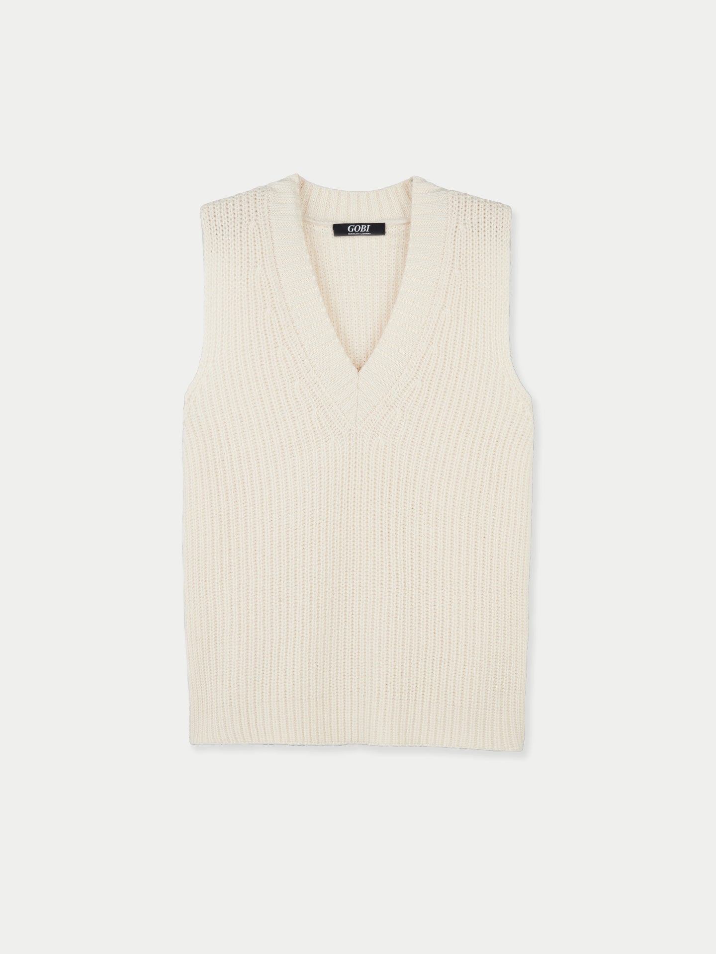 Women's Cotton Cashmere Vest Coconut Milk - Gobi Cashmere