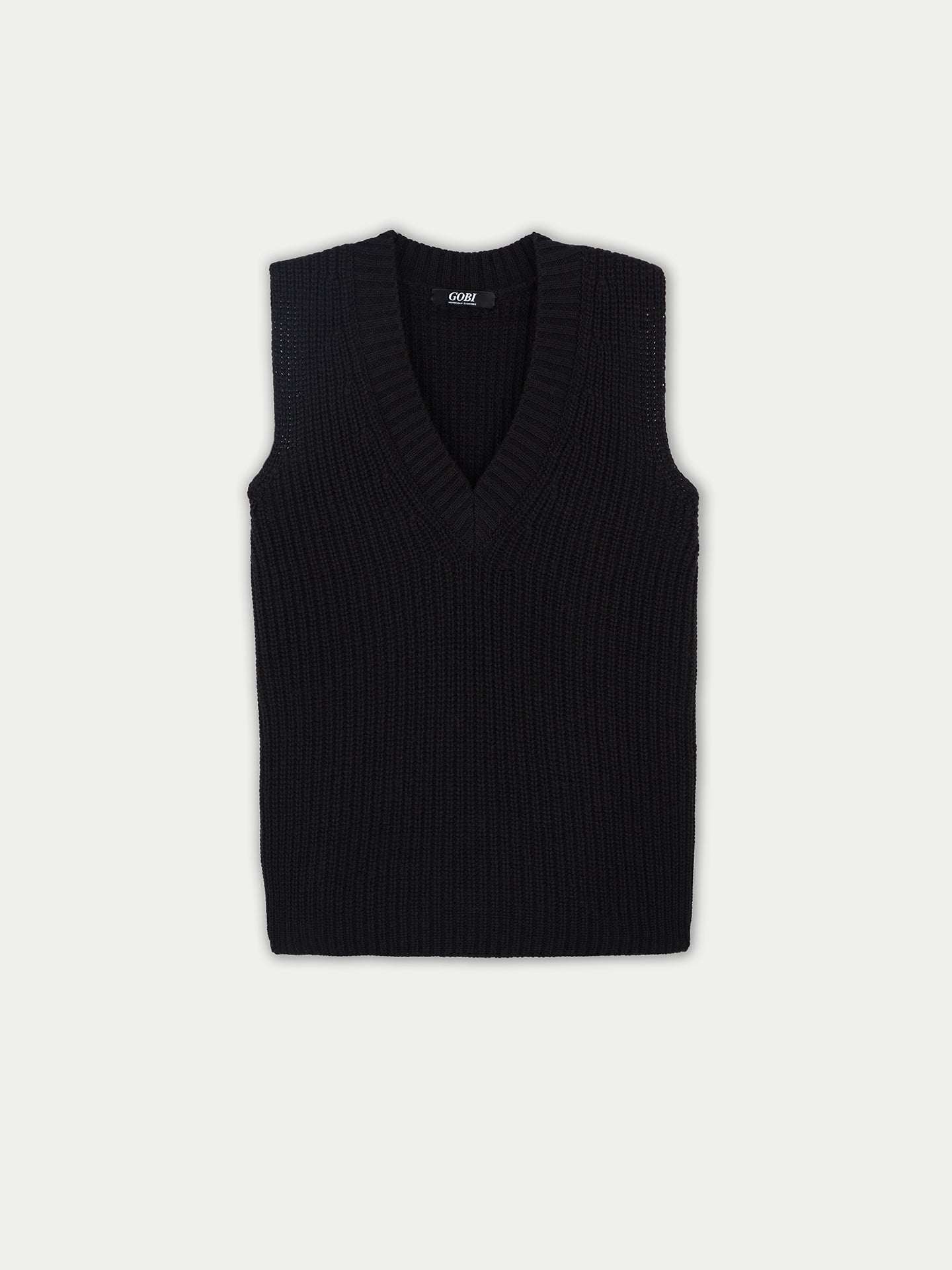 Women's Cotton Cashmere Vest Black - Gobi Cashmere