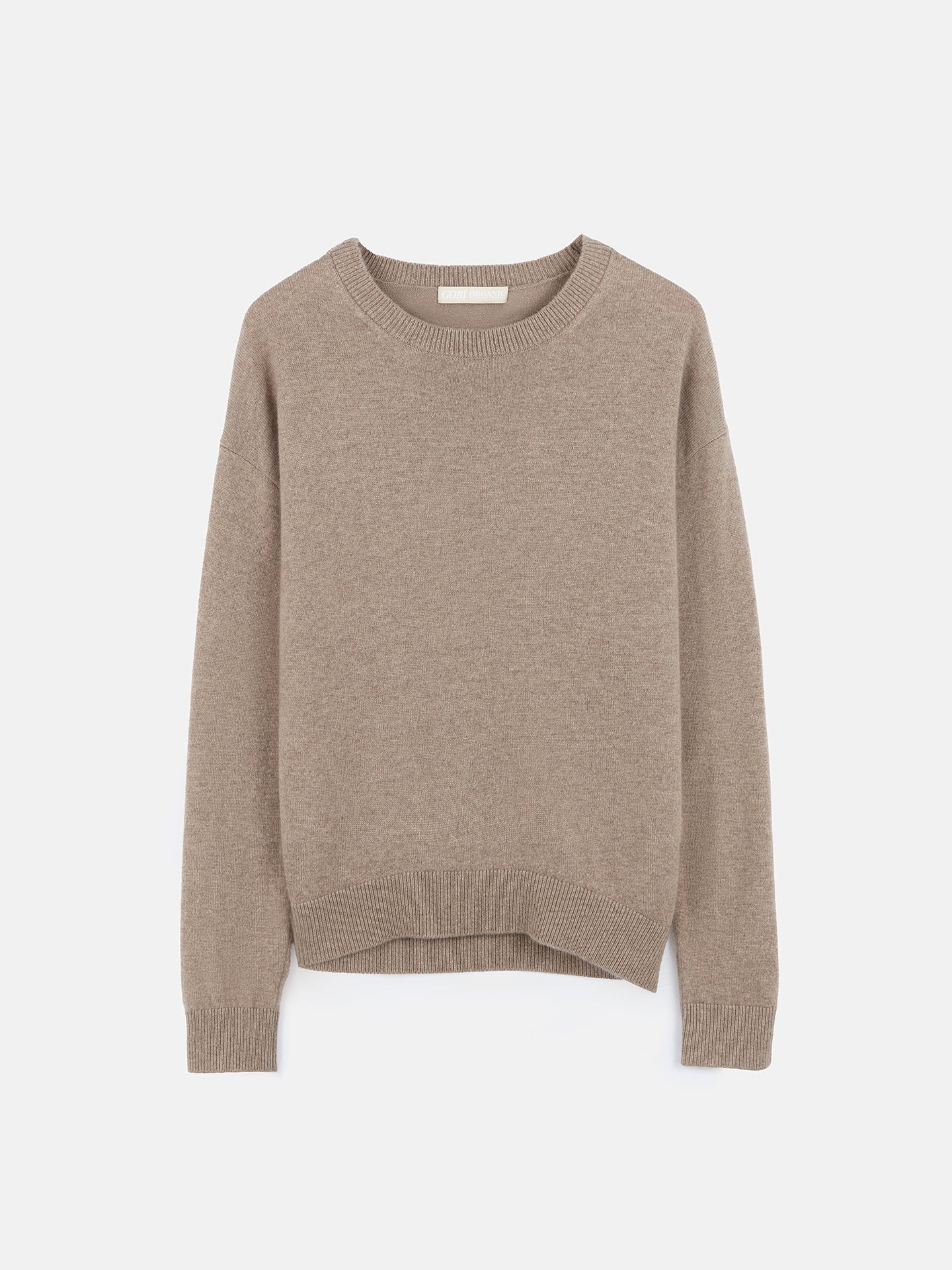 Women's Organic Colour Asymmetrical Cashmere Sweater Taupe - Gobi Cashmere