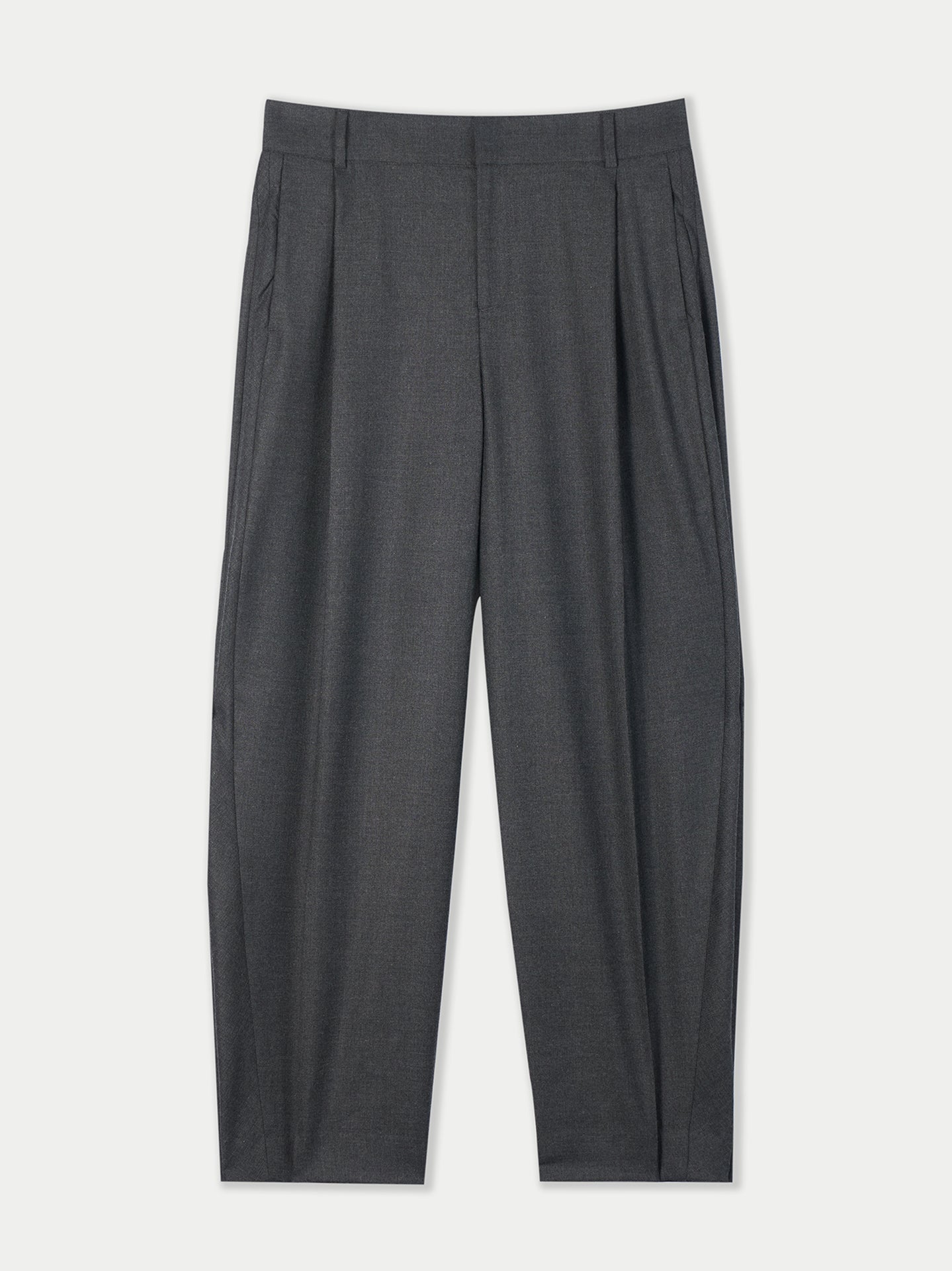 Barrel-Leg Cashmere Pants