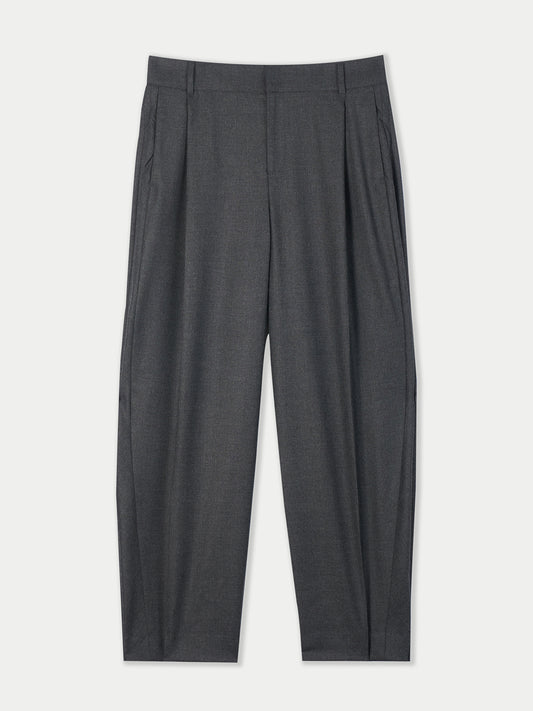 Barrel-Leg Cashmere Pants