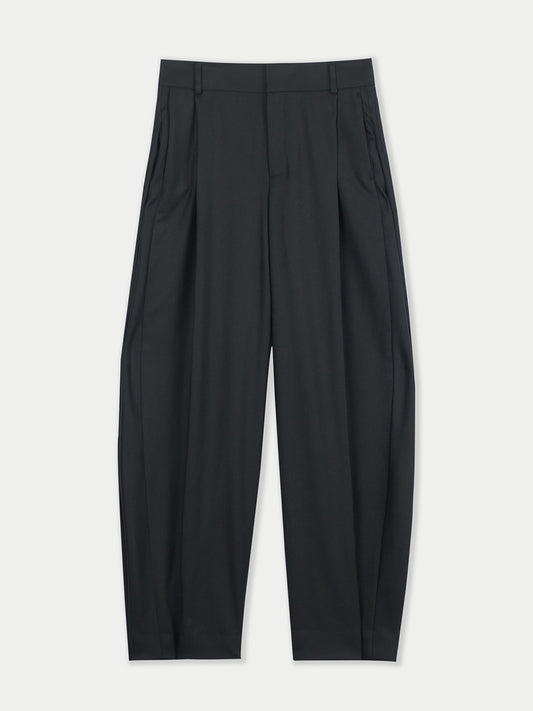 Barrel-Leg Cashmere Pants