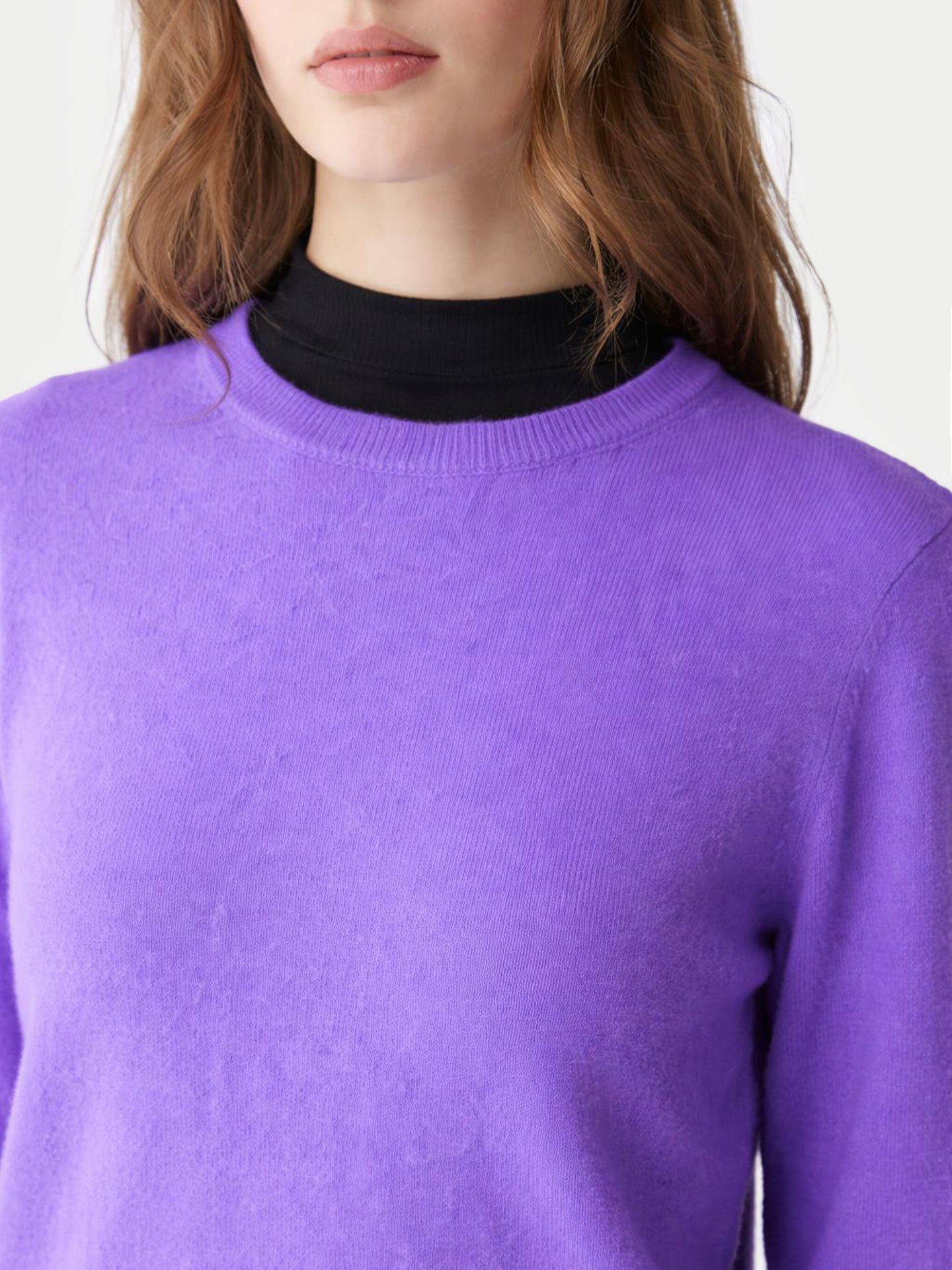 Essential Cashmere Crewneck Sweater Dusted Peri - Gobi Cashmere
