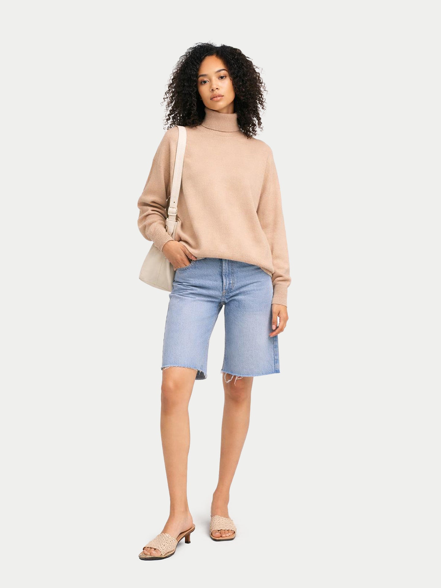 Organic Colour Women T-Neck  Cashmere Sweater