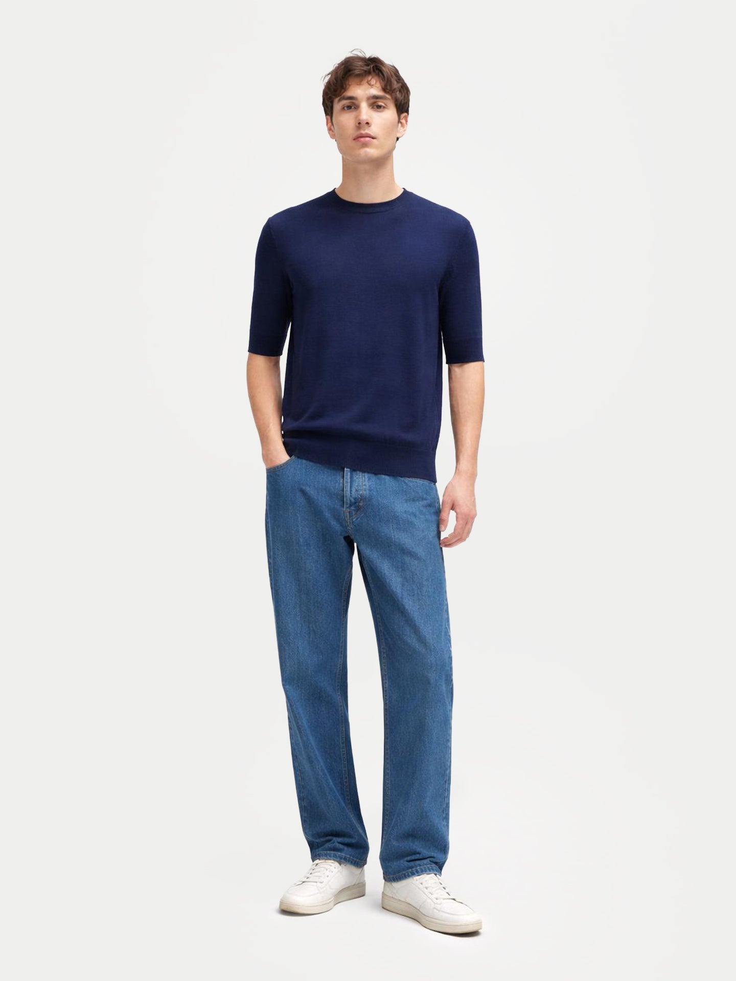 T-shirt en soie et cachemire