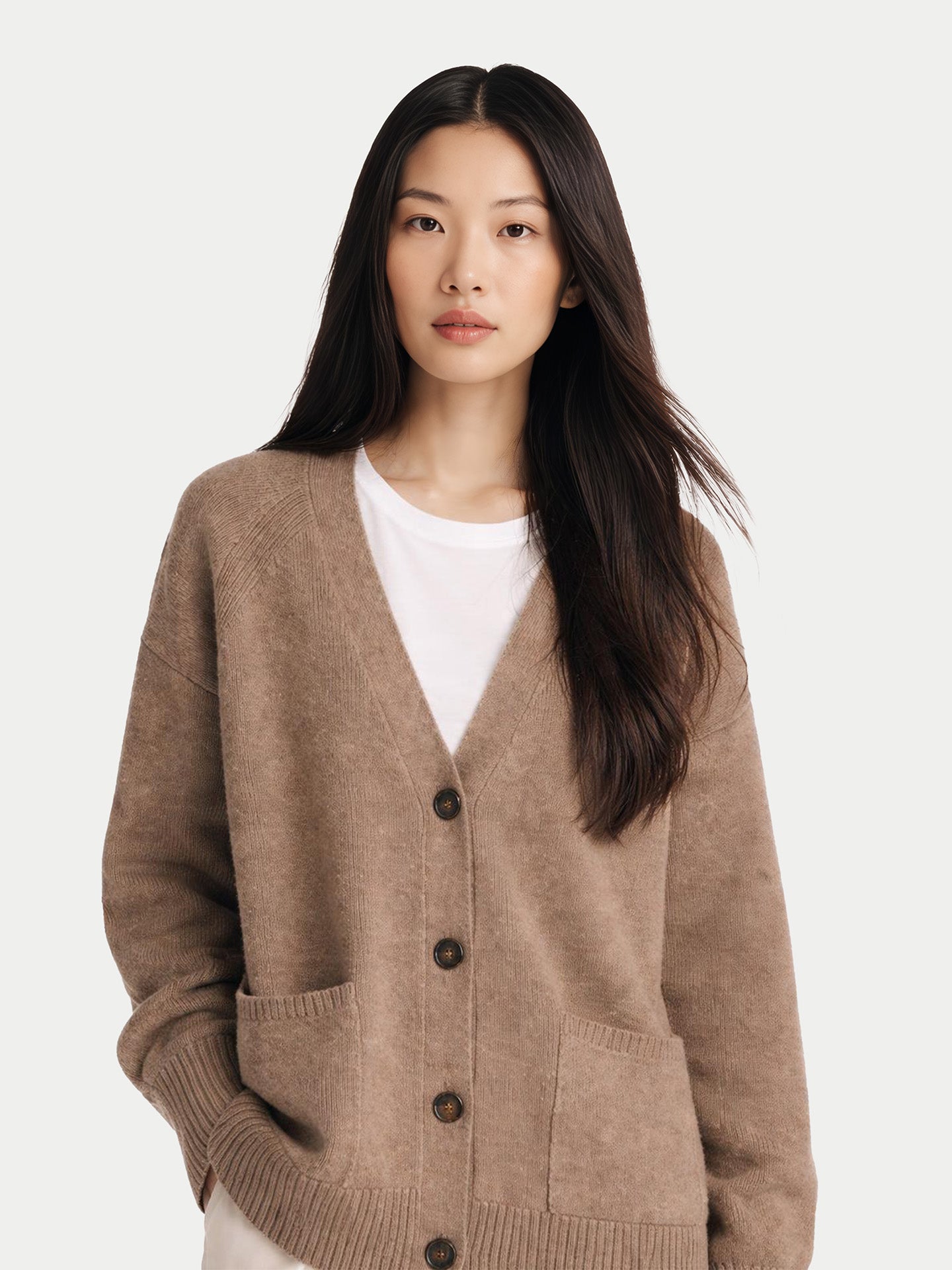 Organic Colour Relaxed-Fit Cashmere Cardigan