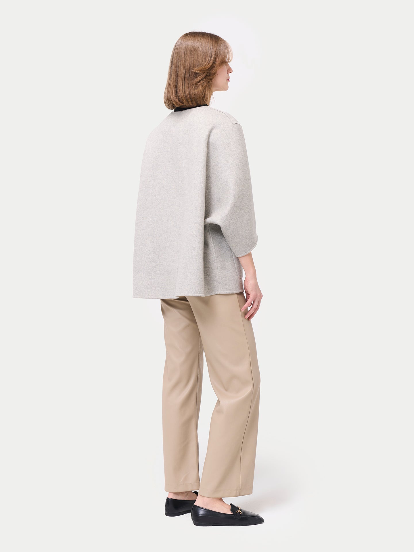 Women's Cashmere Poncho Jacket with Pockets Dawn Blue | GOBI Cashmere