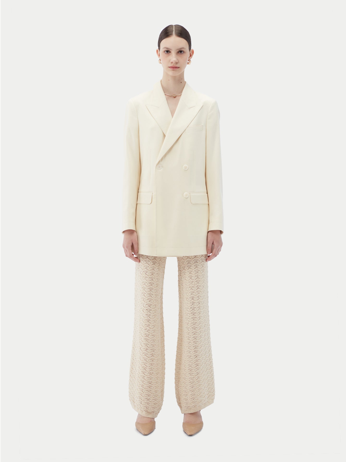 Organic Colour Cashmere Double-breasted Blazer