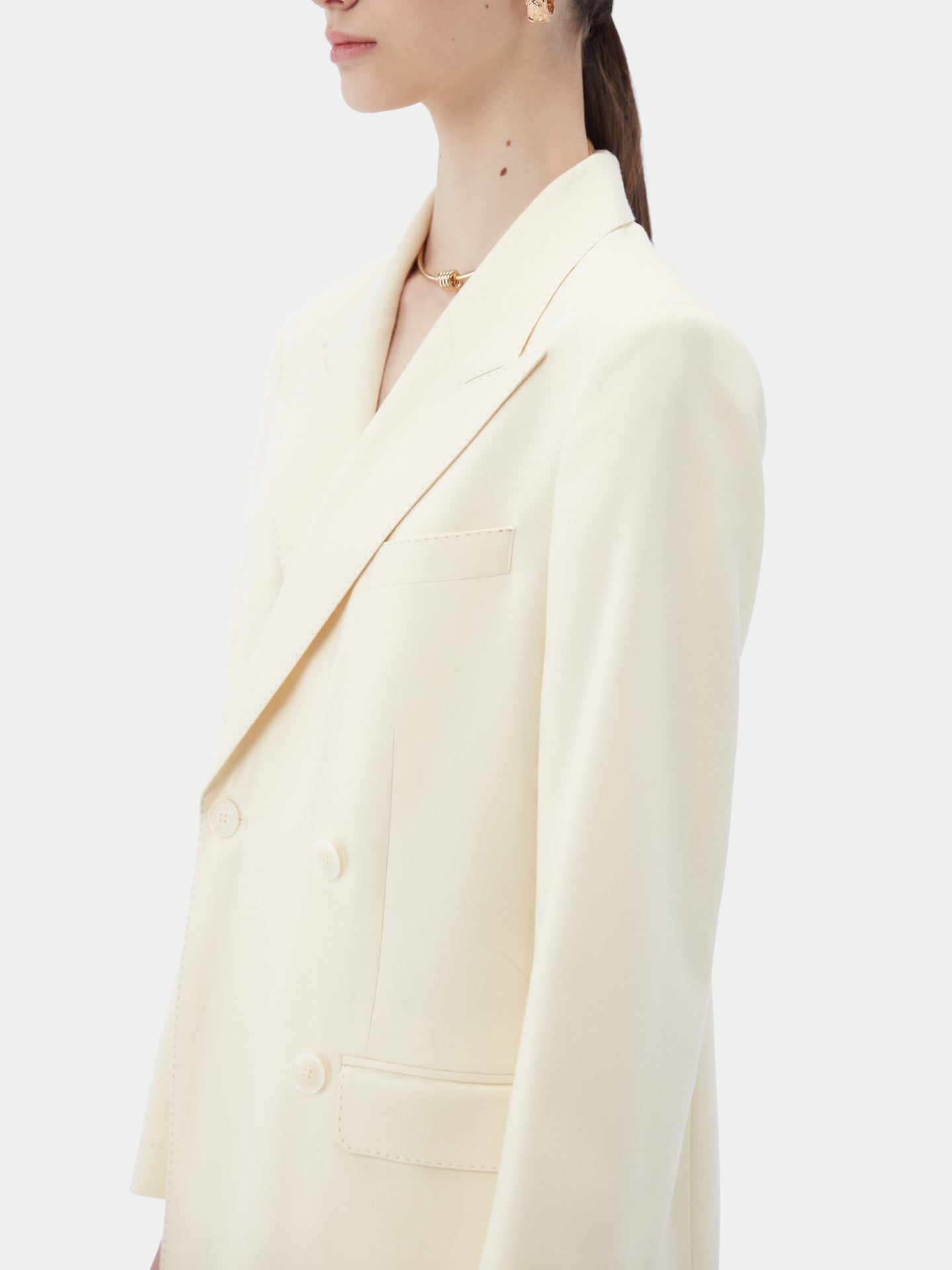 Organic Colour Cashmere Double-breasted Blazer