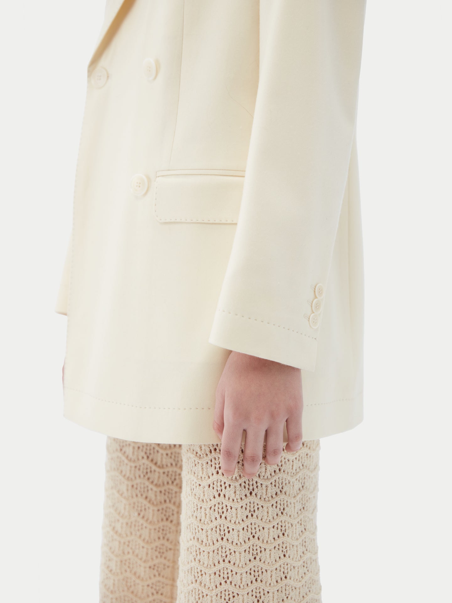 Organic Colour Cashmere Double-breasted Blazer