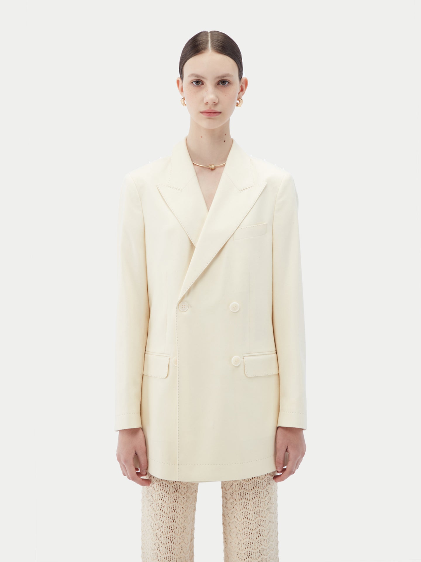 Organic Colour Cashmere Double-breasted Blazer