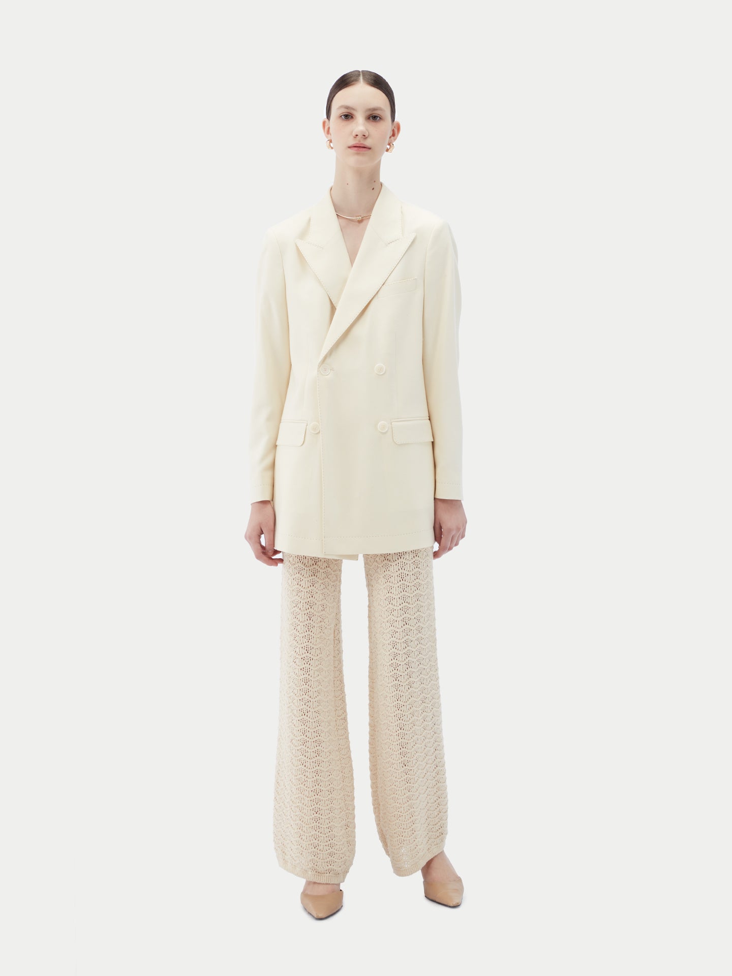 Organic Colour Cashmere Double-breasted Blazer