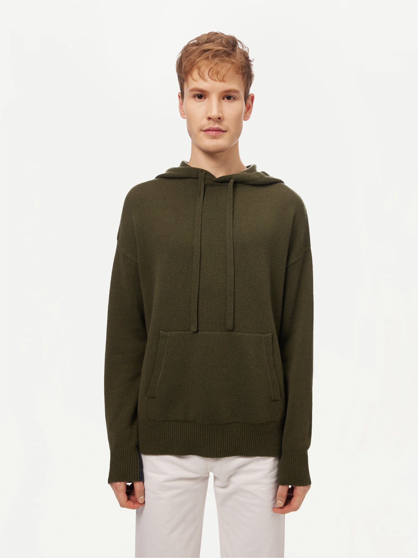 Men's Cashmere Pullover Capulet Olive - GOBI Cashmere 