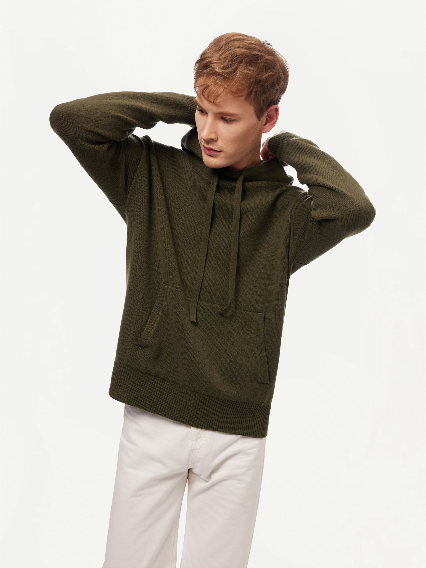 Men's Cashmere Pullover Capulet Olive - GOBI Cashmere 