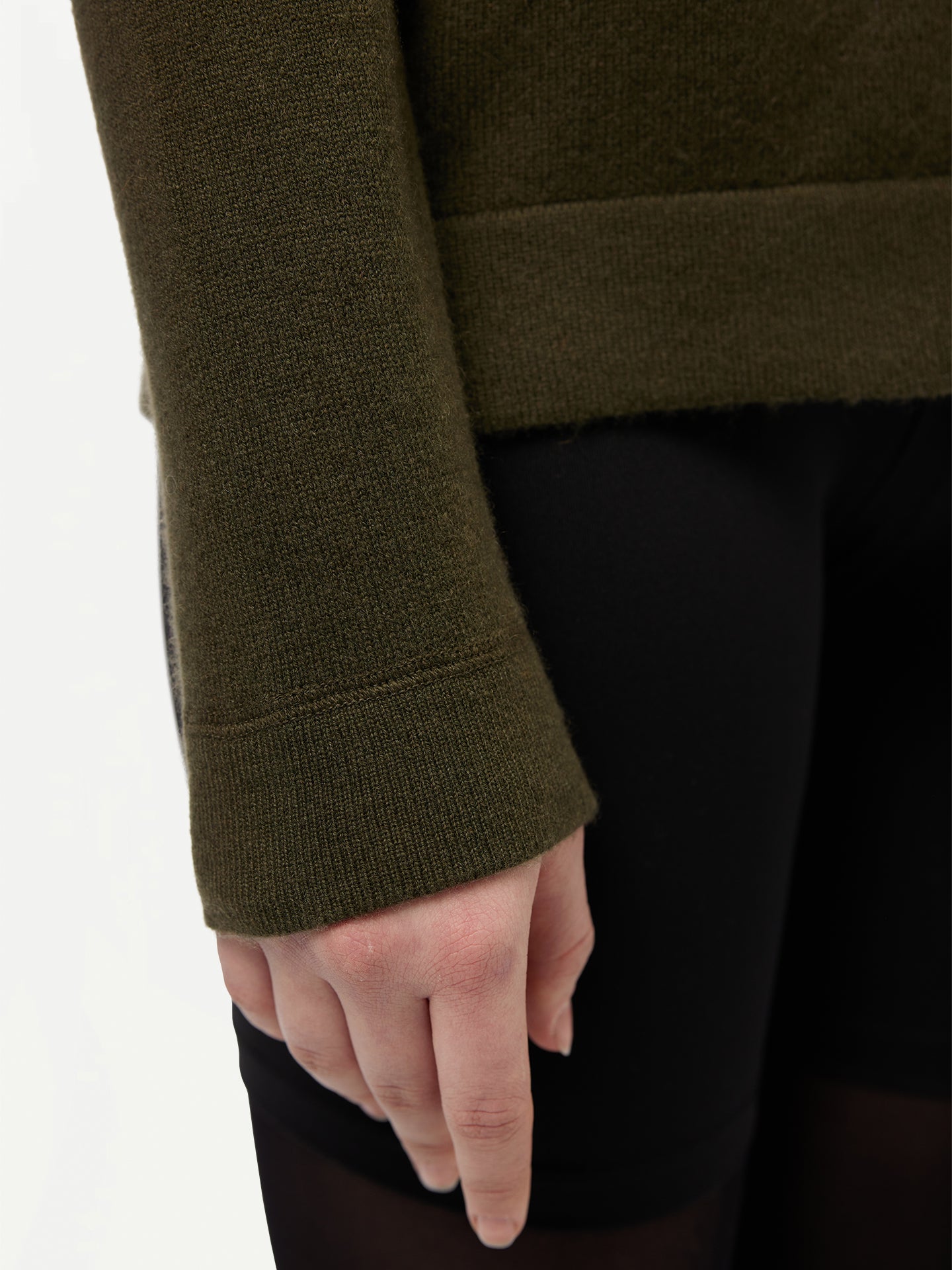 Women's Cashmere Zip-Up Hoodie Capulet Olive - GOBI Cashmere