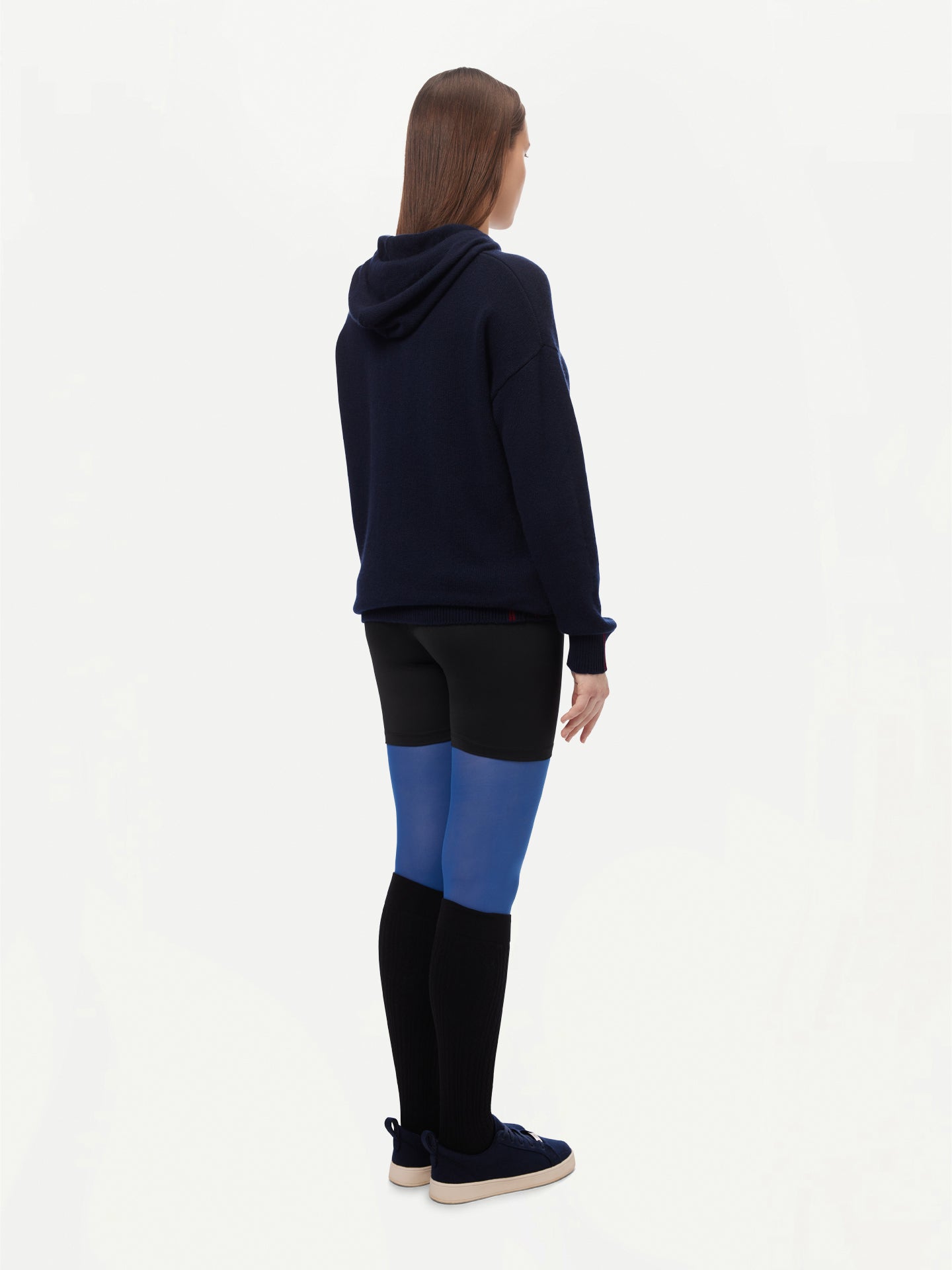 Women's Cashmere Pullover Hoodie Navy - Gobi Cashmere